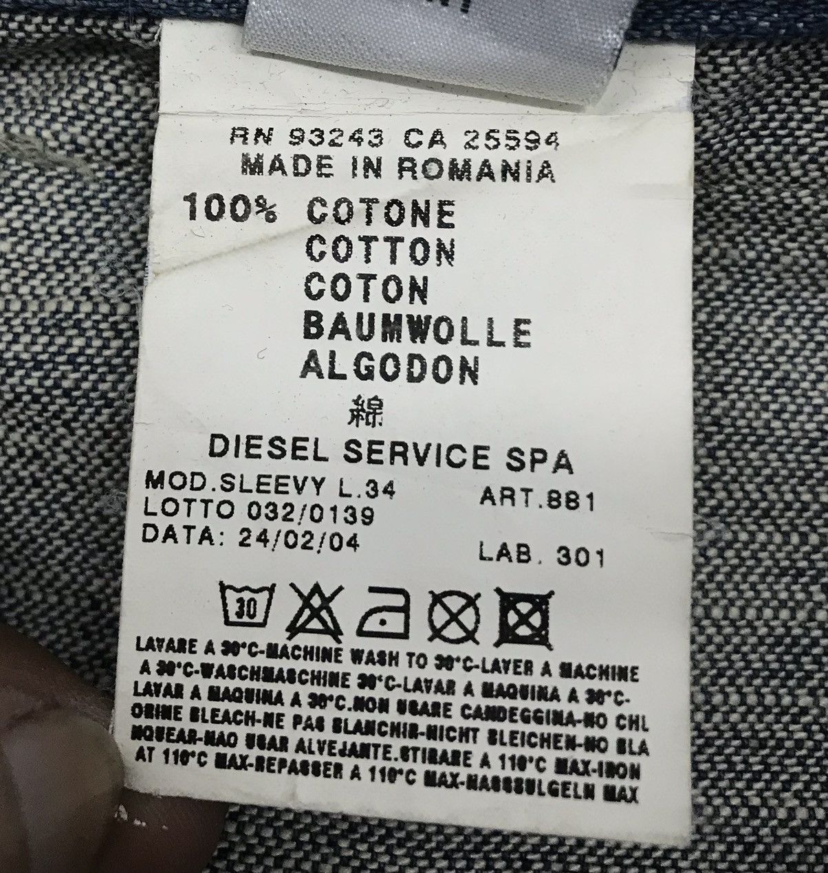 Diesel × Vintage Vintage Diesel Only The Brave Made In Romania Denim Pants Size US 29 - 15 Thumbnail