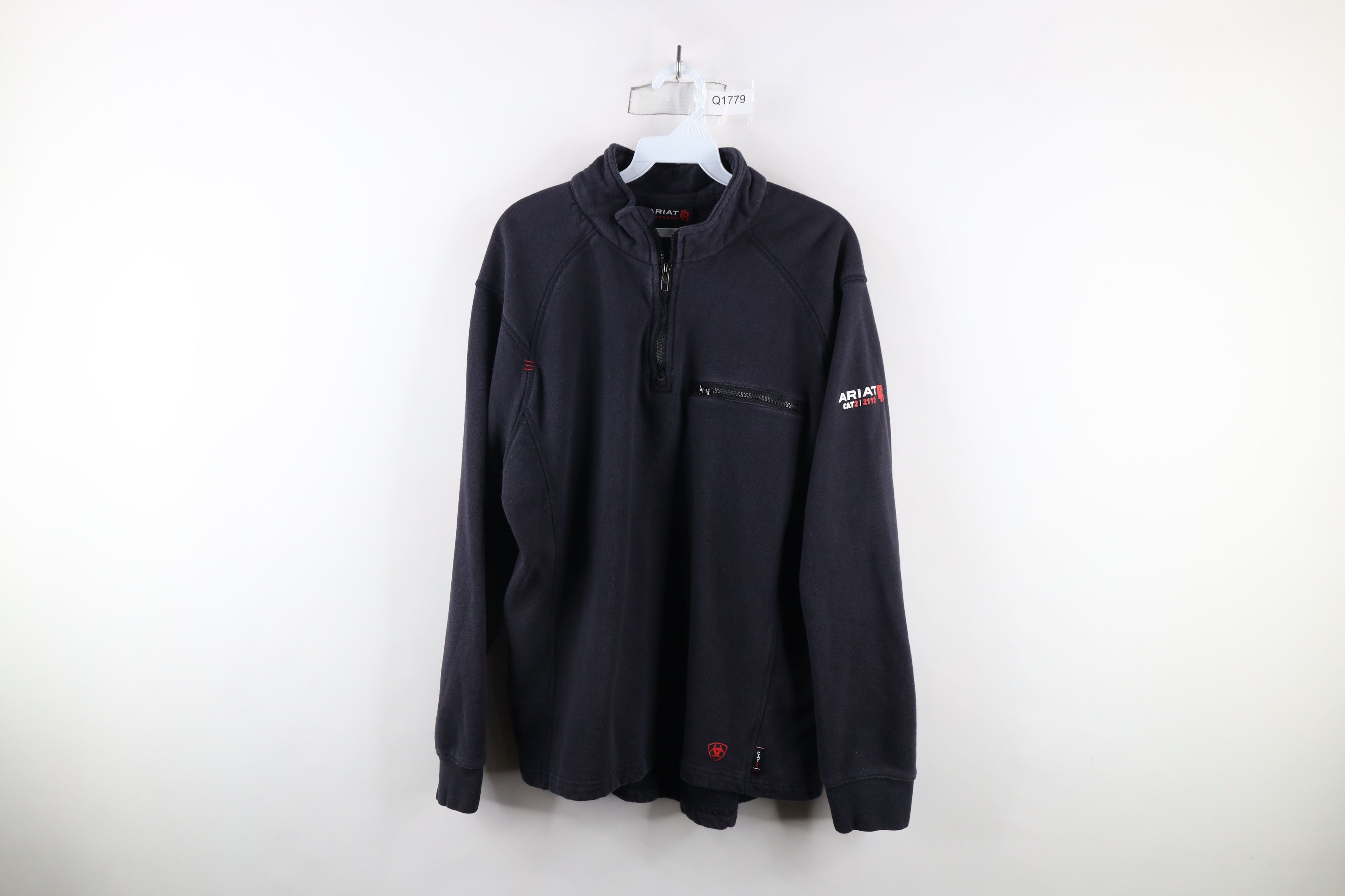 Ariat × Vintage Ariat FR Cat2 2112 Fire Resistant Half Zip Sweatshirt Blue Size US M / EU 48-50 / 2 - 1 Thumbnail