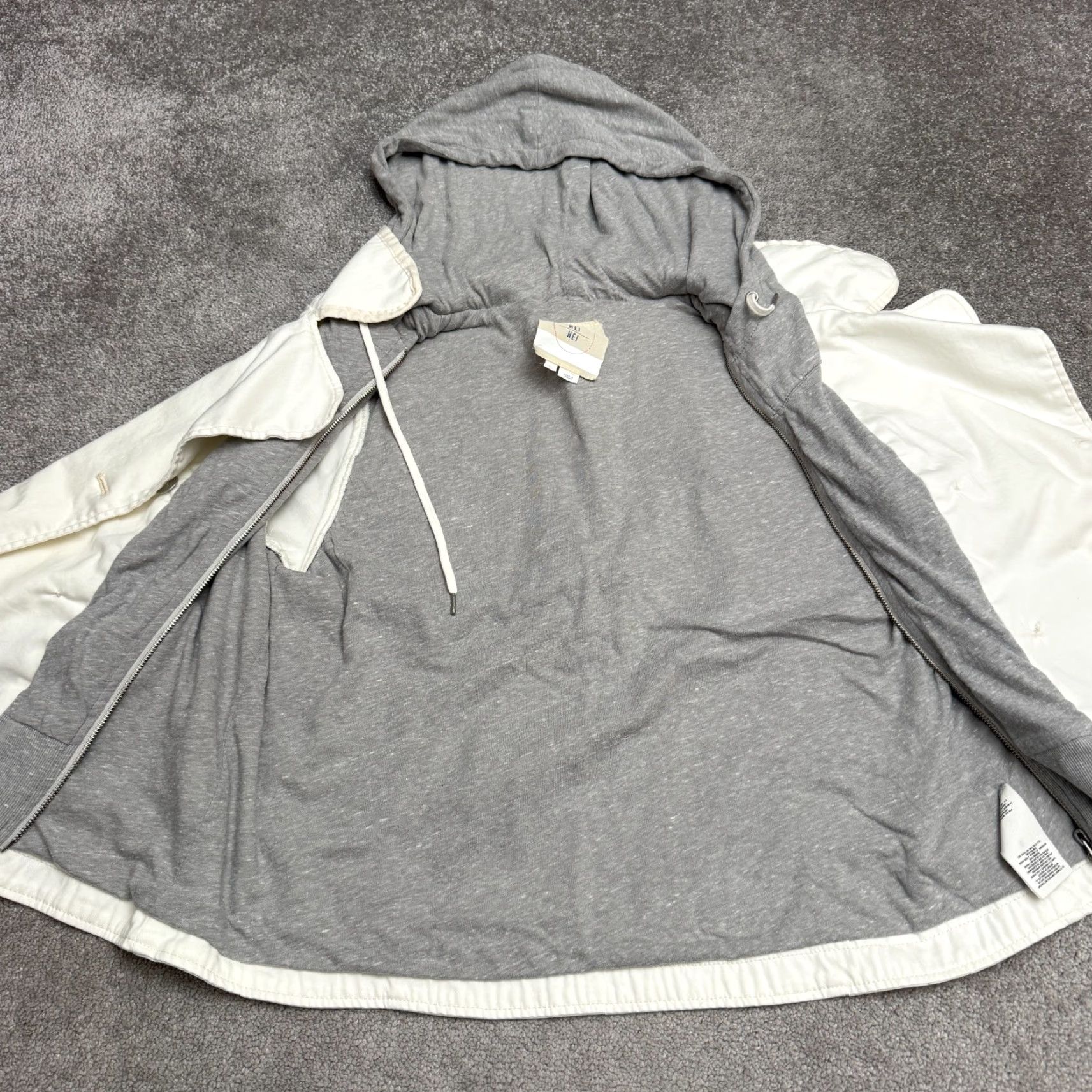 Anthropologie Anthropologie Hei Hei Utility Double Layer Hoodie Jacket Womens Large White Coat Size L / US 10 / IT 46 - 3 Thumbnail