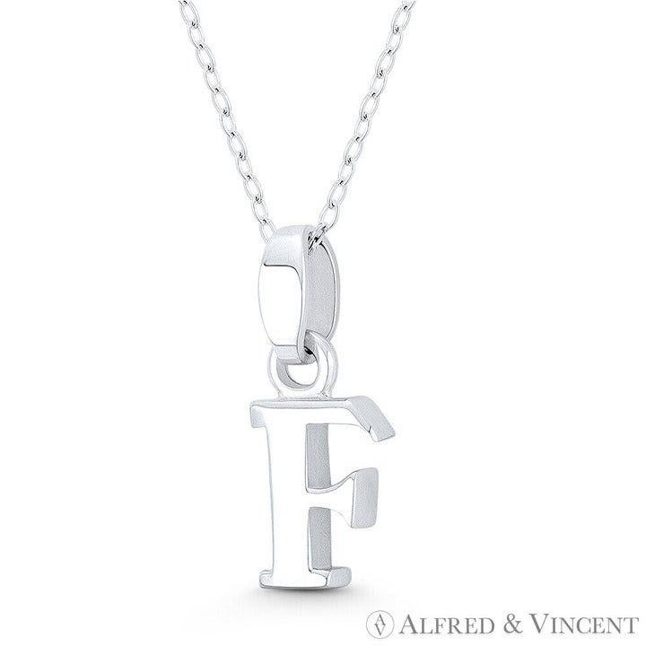 Other Initial Letter "F" Charm 3D Pendant in .925 Sterling Silver Size ONE SIZE - 1 Preview