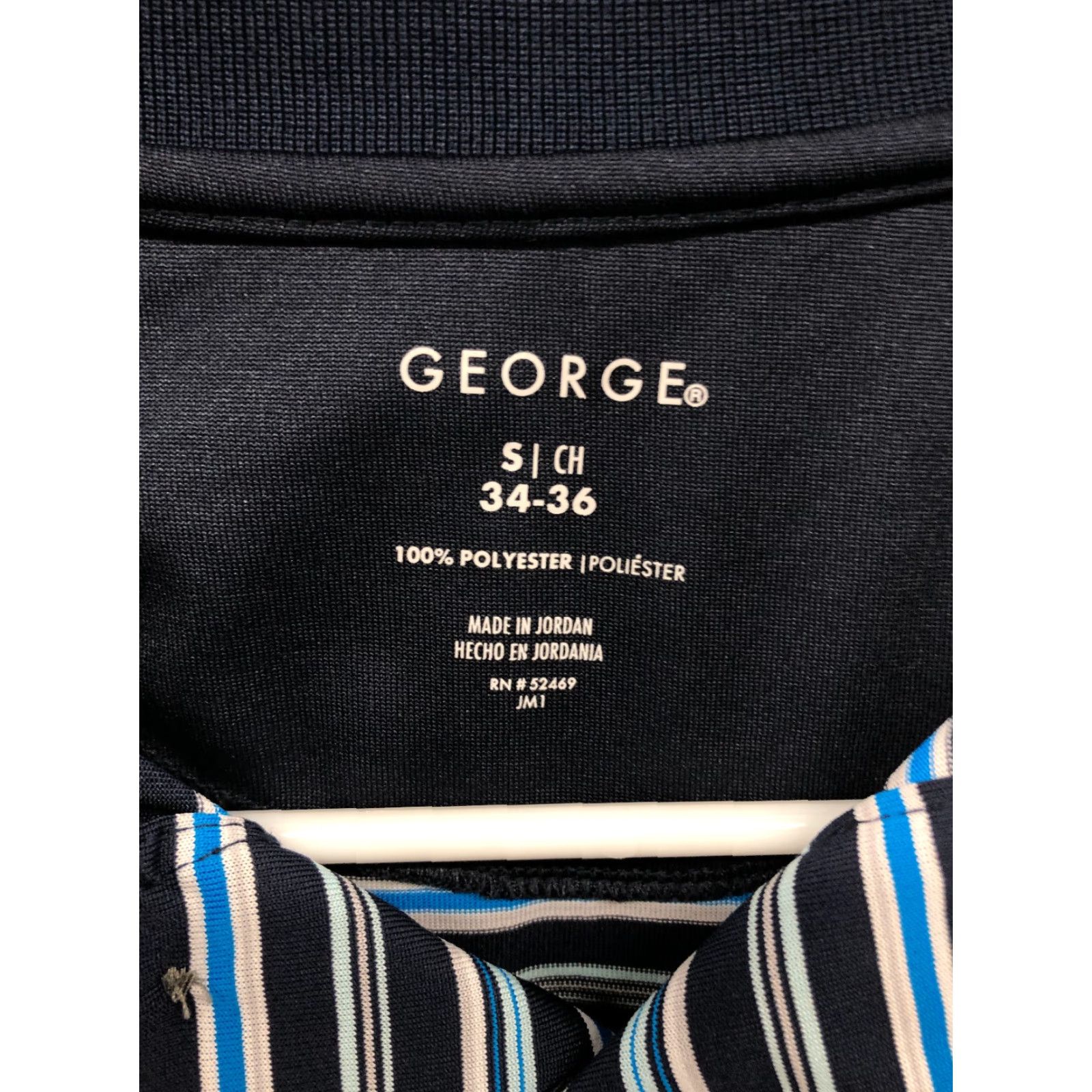 George George Shirt Mens Small Blue Striped Short Sleeve Polo Pullover Golf Size US S / EU 44-46 / 1 - 4 Thumbnail