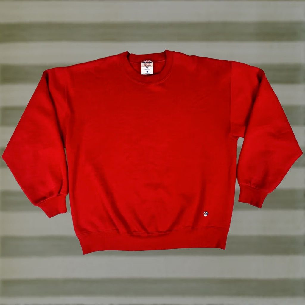 Jerzees VINTAGE Jerzees Super Sweats Crewneck Sweatshirt Shirt Unisex Adults L Red Cotton Blend Fleece USA Made 50% Cotton 50% Polyester 1990s Men Women Size US L / EU 52-54 / 3 - 1 Thumbnail