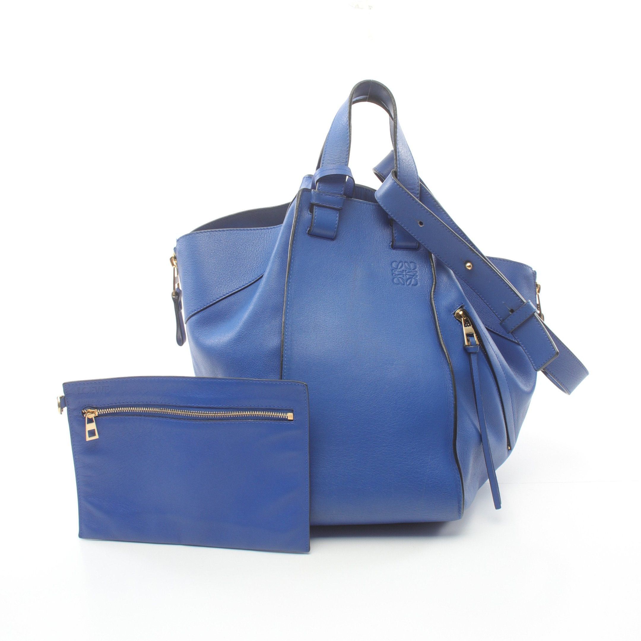Loewe Loewe Hammock Medium Handbag Leather Blue Size ONE SIZE - 1 Thumbnail