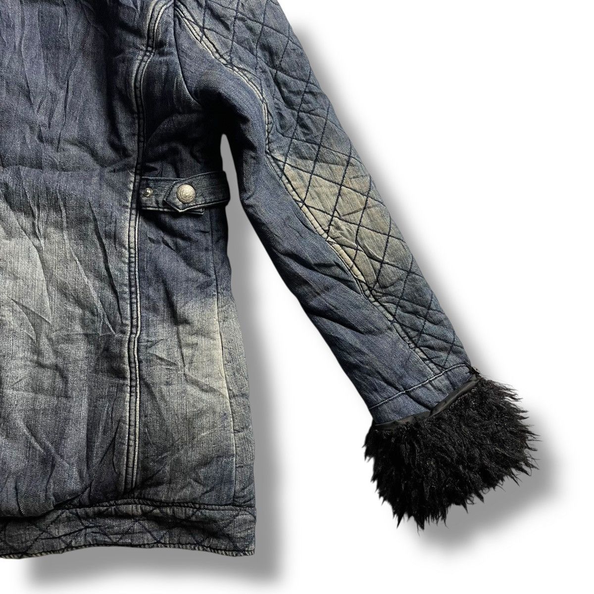 If Six Was Nine × Japanese Brand × Le Grande Bleu (L.G.B.) 🇯🇵 BACKS BUTTON UP FULL ZIP FUR HOODIE DENIM JACKET Size M / US 6-8 / IT 42-44 - 14 Thumbnail