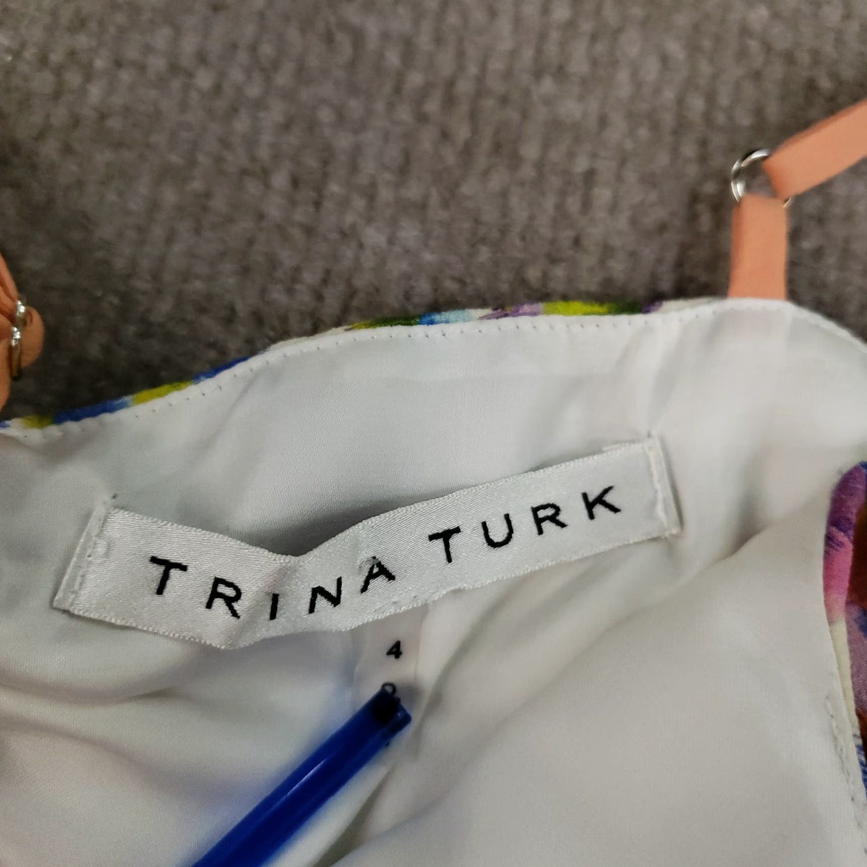 Trina Turk Trina Turk Fit & Flare Dress Womens Size 4 Blue Silk Sleeveless Party/Cocktail Size S / US 4 / IT 40 - 6 Thumbnail