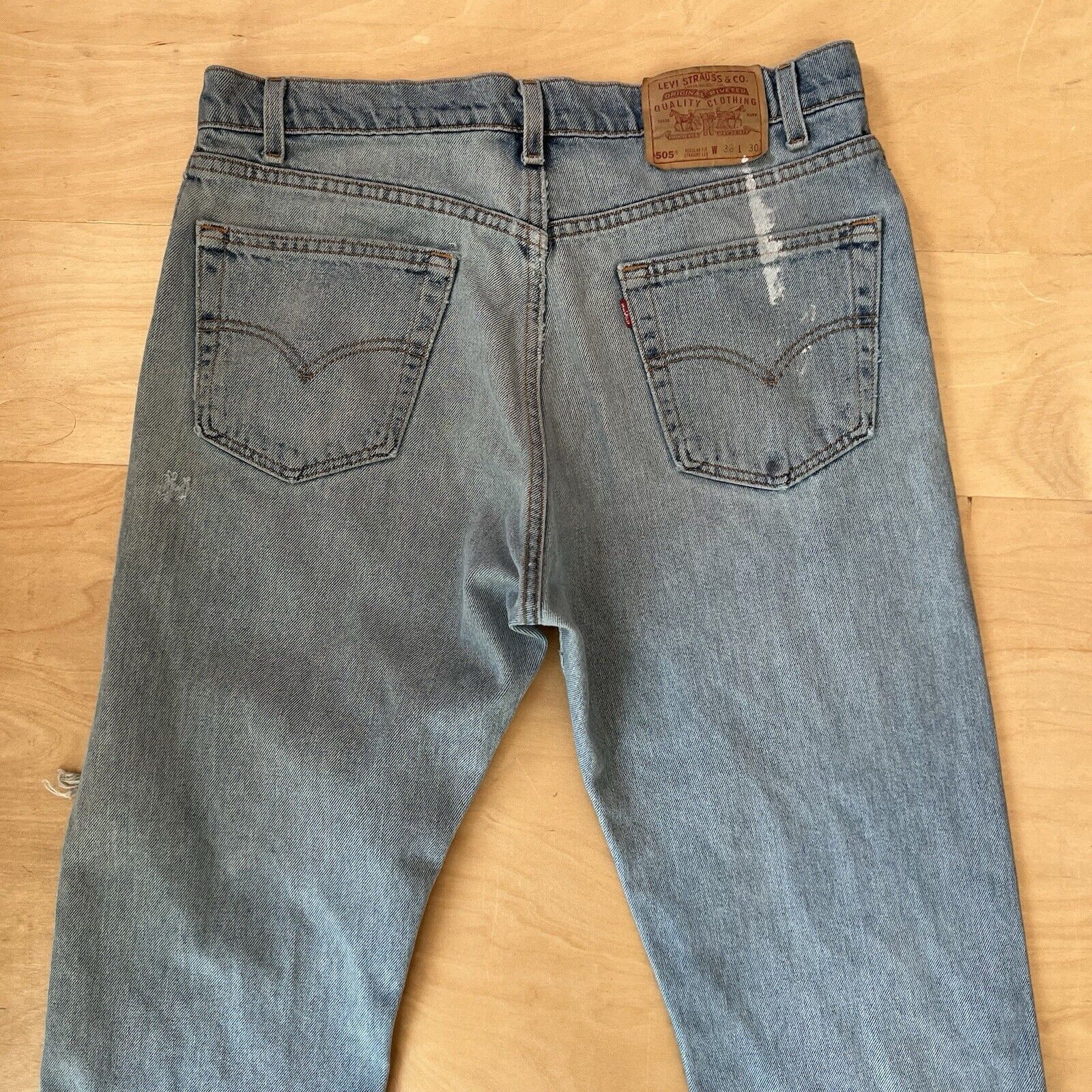 Levi's × Vintage Vintage Levis 505 Jeans Blue 90s Light Wash Denim Straight Size US 35 - 7 Thumbnail