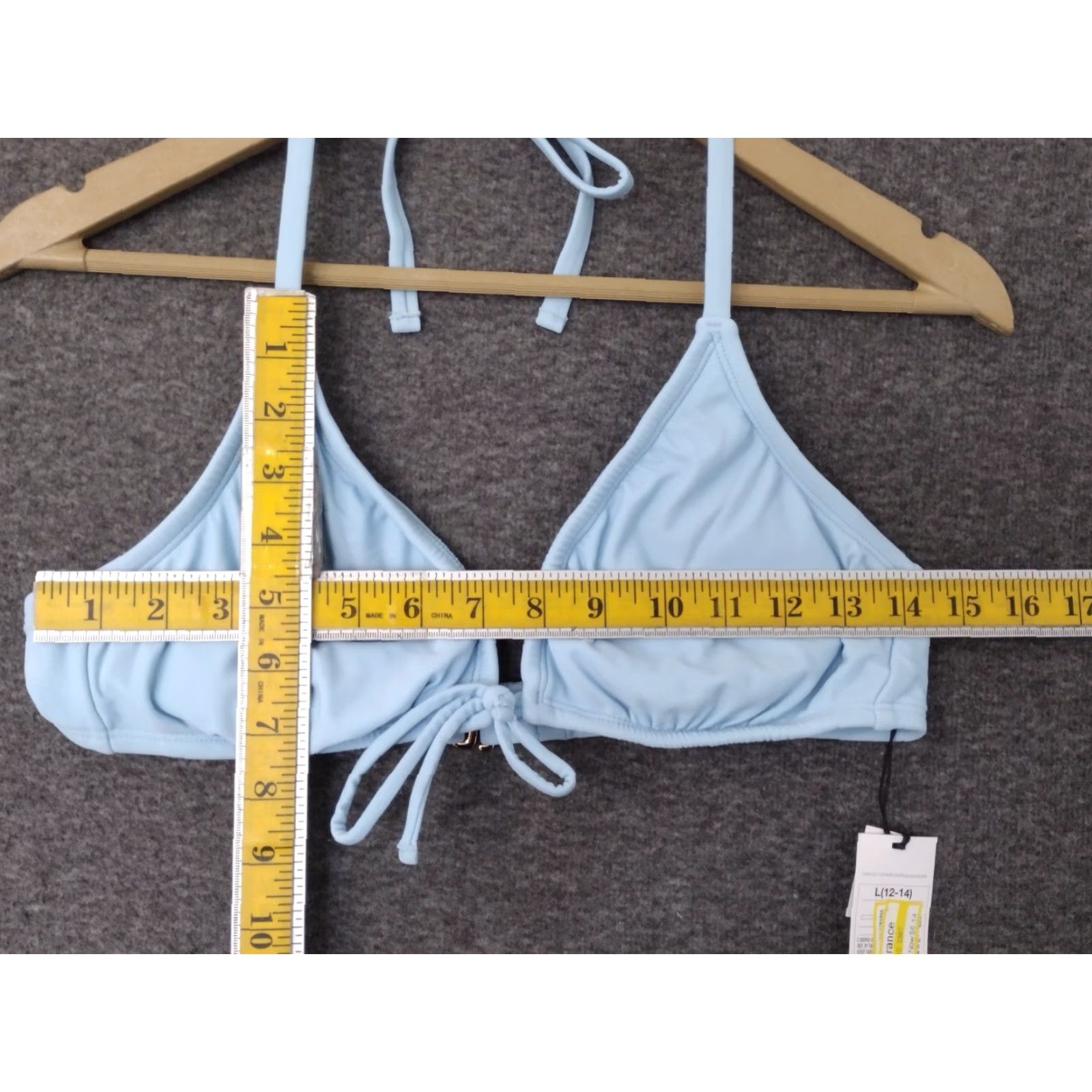 Vintage Shade & Shore Bikini Top Swimwear Blue L Women's Removable Pads Spaghetti Strap Size L / US 10 / IT 46 - 4 Thumbnail