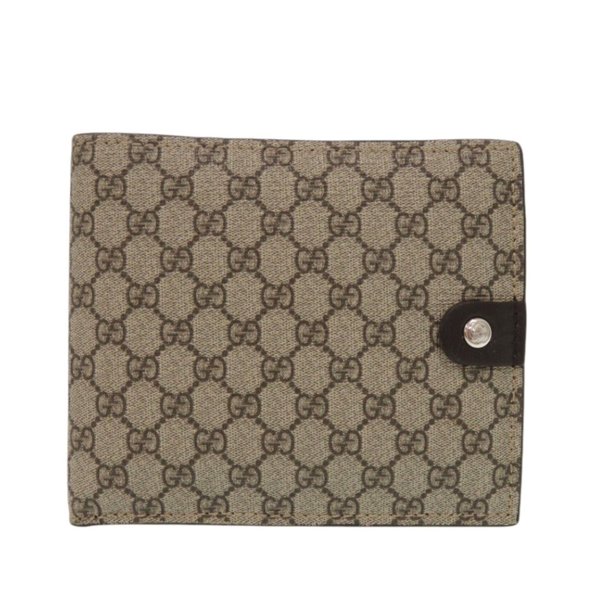 Gucci Excellent condition Gucci 231951 GG Supreme Brown Bi-fold Wallet 0260 Size ONE SIZE - 1 Thumbnail