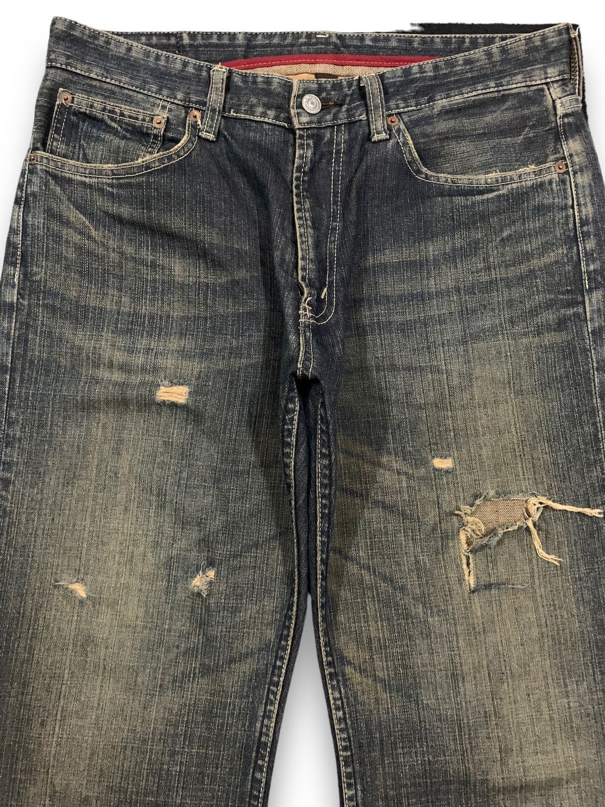Japanese Brand Vintage Bobson Mud Wash Baggy Distressed Grunge Jeans Size US 32 / EU 48 - 3 Thumbnail