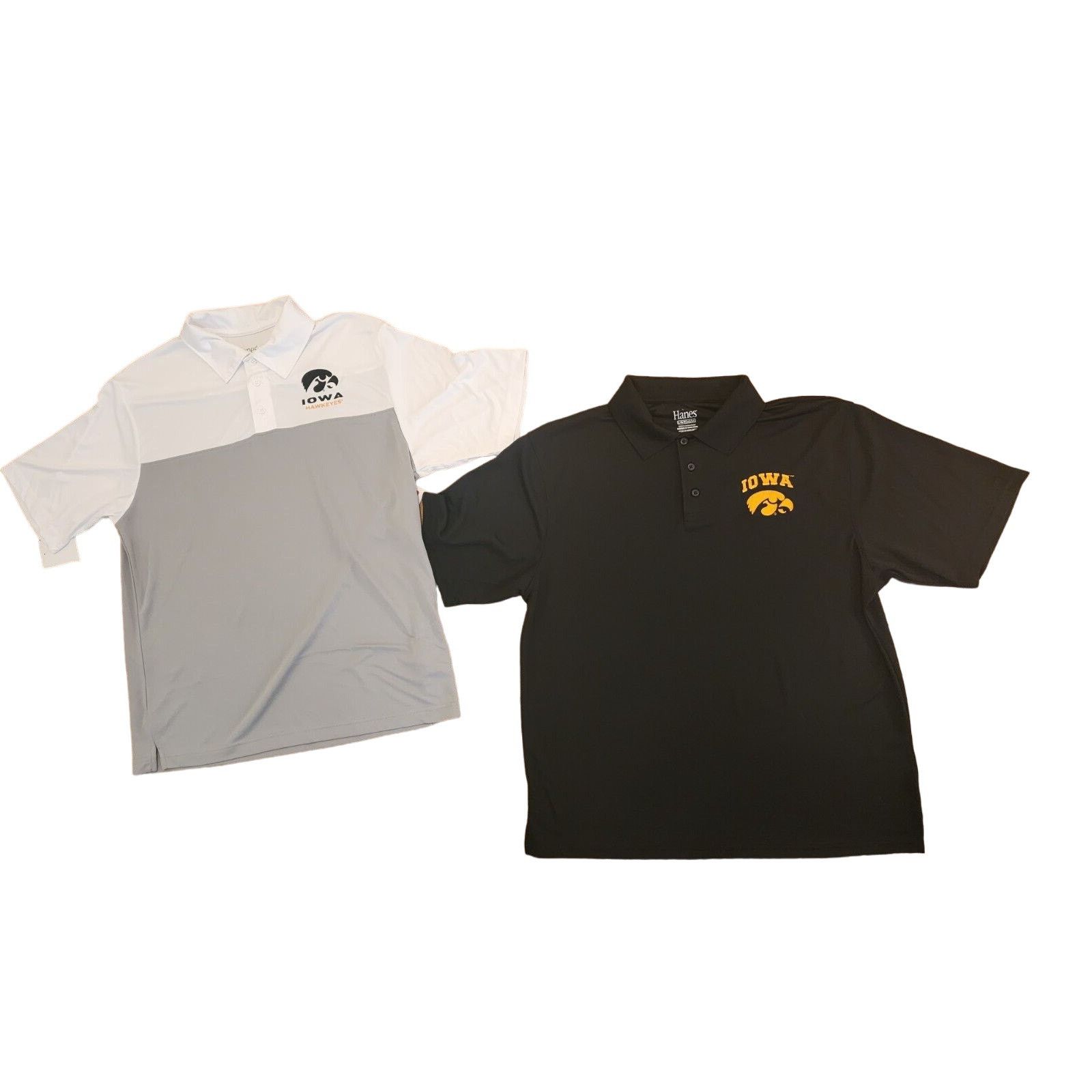 Hanes lot of 2 Iowa Hawkeyes Golf Polo Hanes Large 42/44 Size US L / EU 52-54 / 3 - 1 Thumbnail