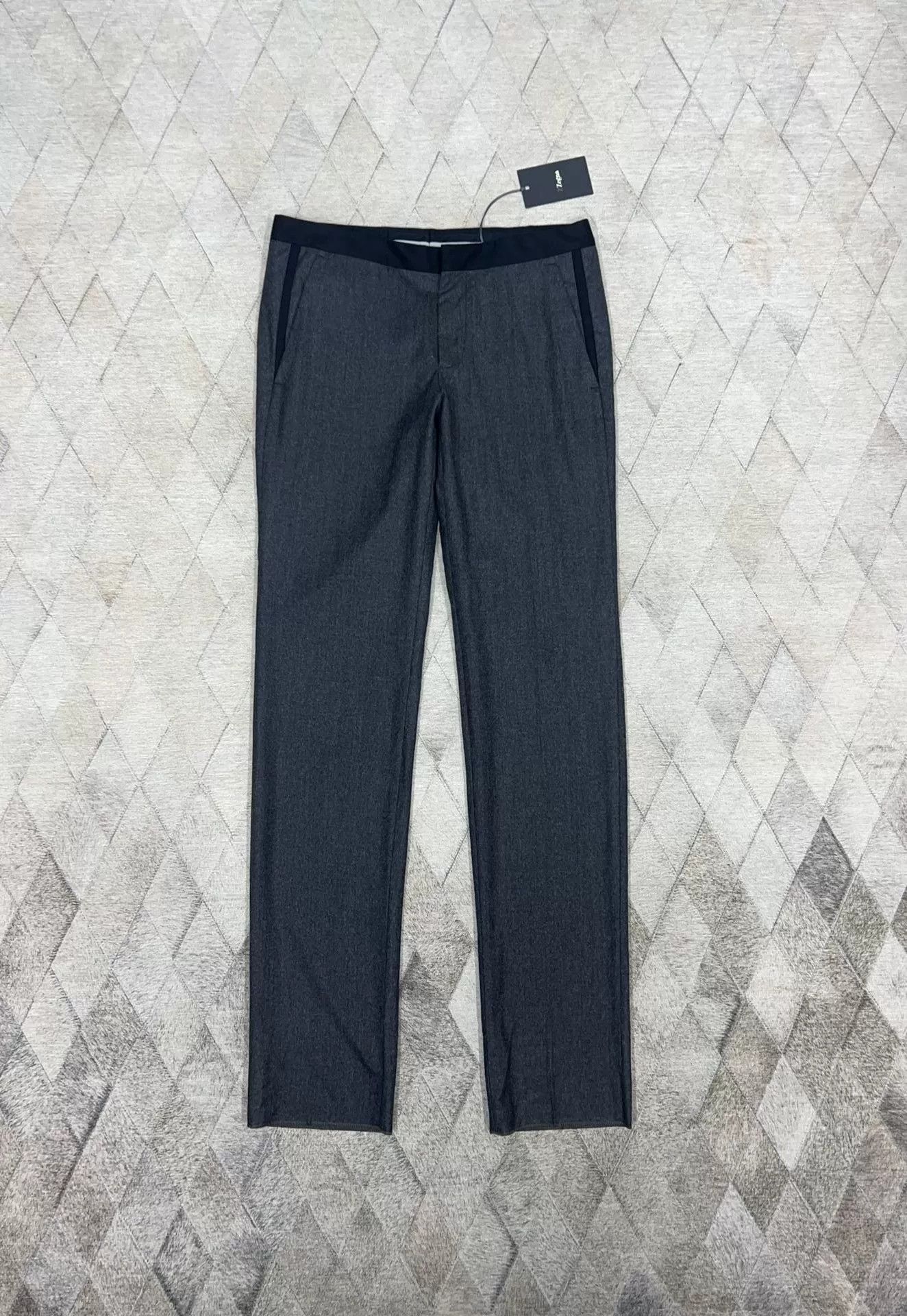 Ermenegildo Zegna Zegna Dark Gray Woolen Suit Pants Size US 34 / EU 50 - 1 Thumbnail