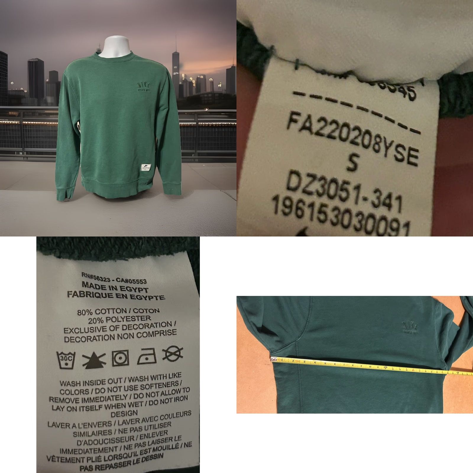 Nike Nike Sportswear Club Fleece Sweatshirt Pullover Adult Small Green Size US S / EU 44-46 / 1 - 8 Thumbnail