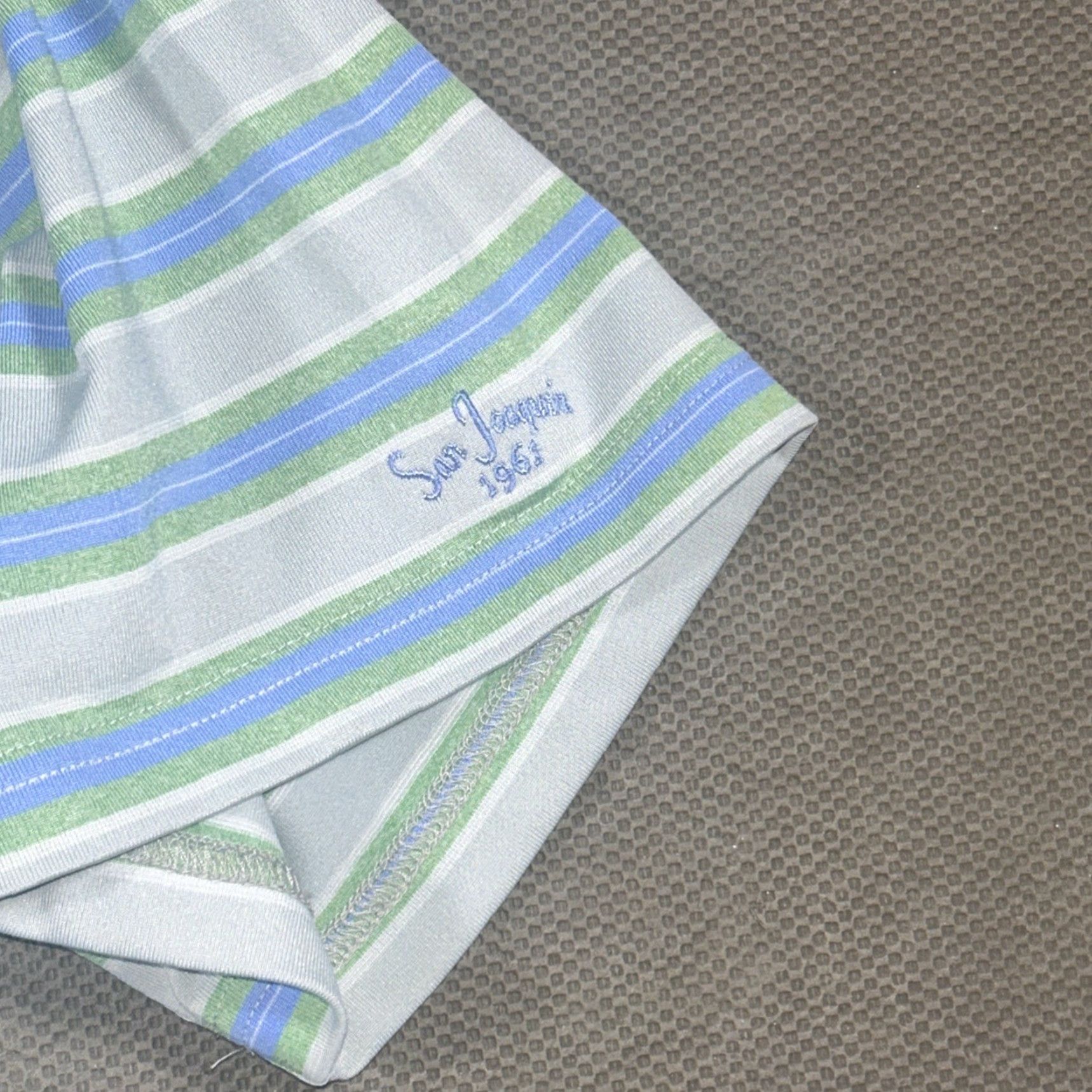 Vintage Straight Down Polo Shirt Mens XL Golf Performance Stretch Green Blue Stripe Shirt Size US XL / EU 56 / 4 - 4 Thumbnail