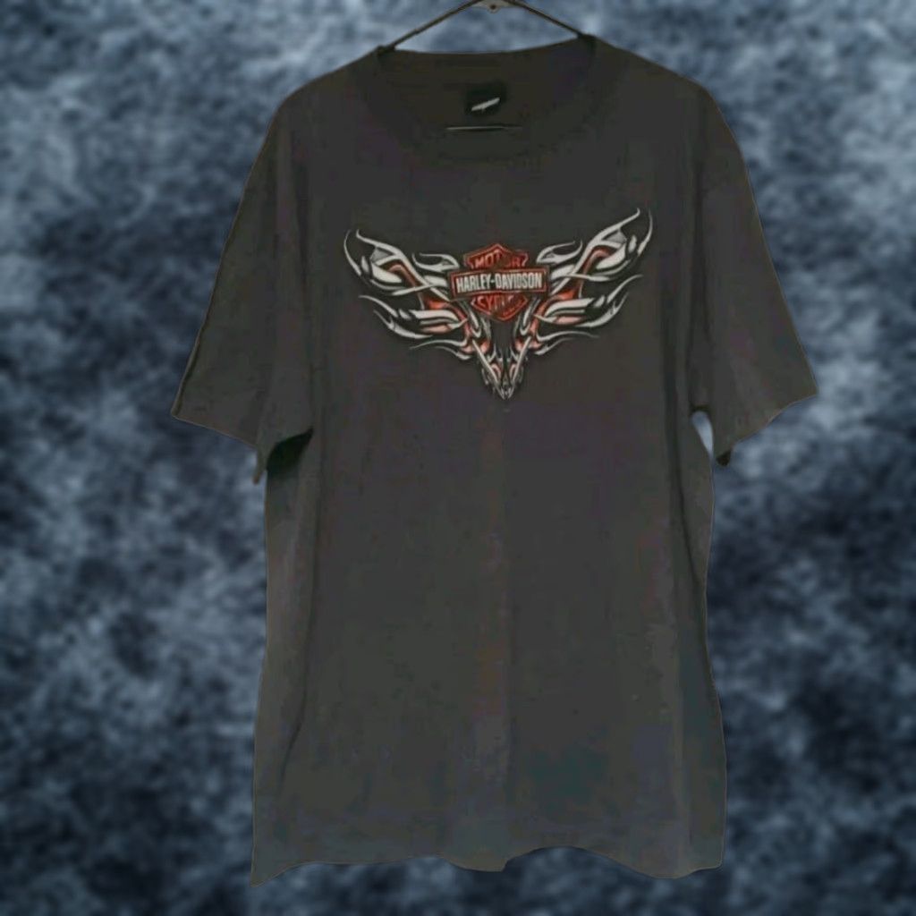 Harley Davidson VINTAGE Harley-Davidson Tribal T-shirt Mens Double-Sided Size XL Gray 2000s Eagle Theme Short Sleeve T-Shirt Size US XL / EU 56 / 4 - 1 Thumbnail