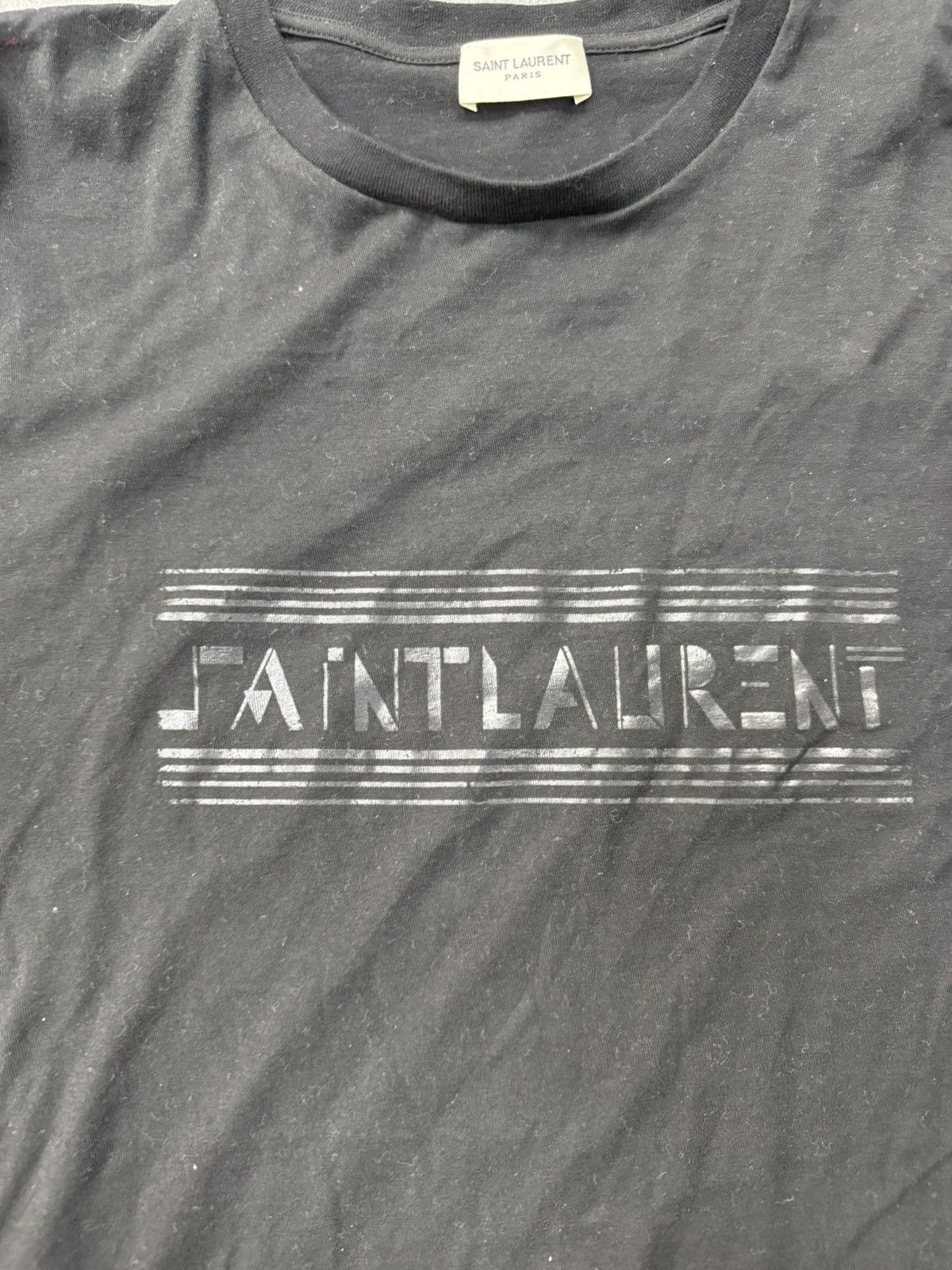 Saint Laurent Paris Saint Laurent Black tee Size US S / EU 44-46 / 1 - 2 Thumbnail