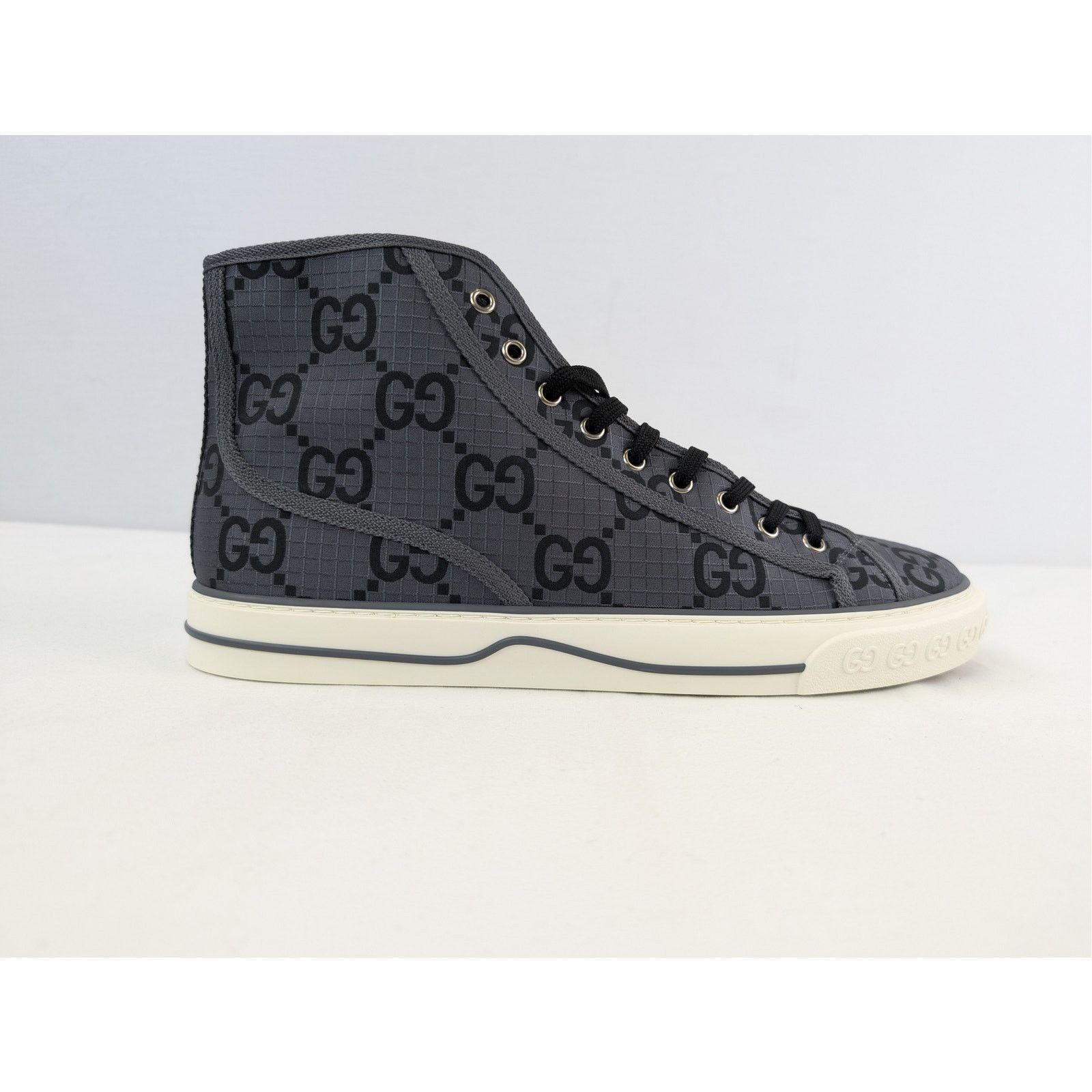 Gucci o1rshd1 GG monogram Tennis 1977 High-Top sneakers in grey Size US 12.5 / EU 45-46 - 4 Thumbnail