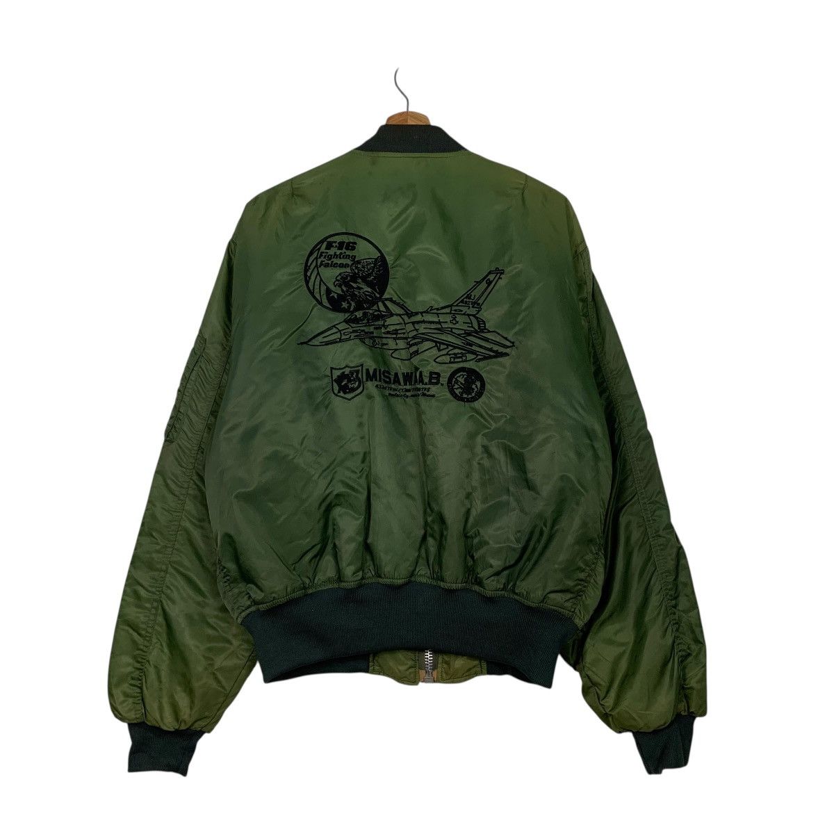 Japanese Brand F16 Fighting Falcon Misawa A.B Military Bomber Jacket Size US M / EU 48-50 / 2 - 7 Thumbnail
