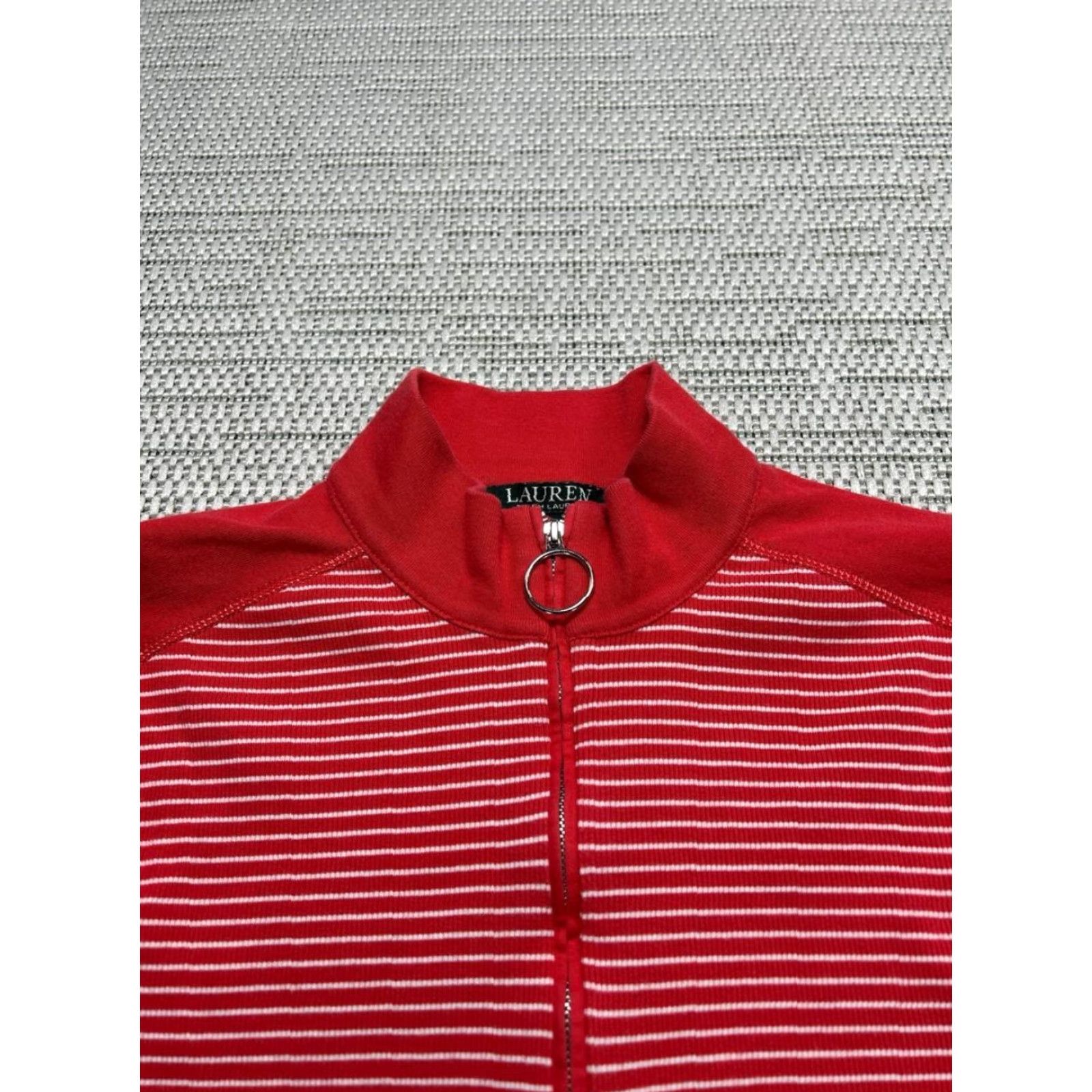Ralph Lauren Lauren Ralph Lauren Sweater Womens Large Red Cotton Knit Half Zip Shirt Size L / US 10 / IT 46 - 2 Thumbnail