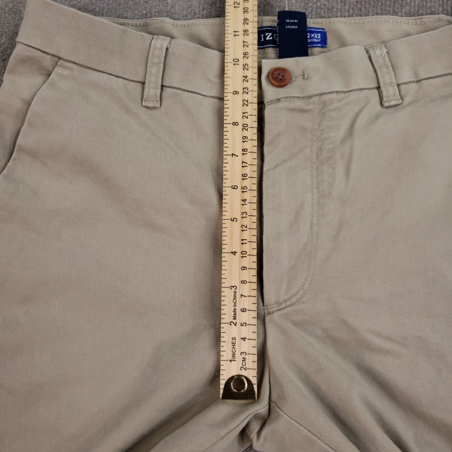 Izod IZOD Chino Pants Men 32x32 Beige Straight Leg Stretch Size US 32 / EU 48 - 7 Thumbnail