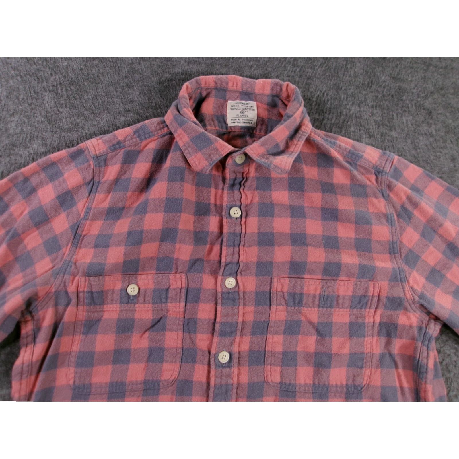 J.Crew VINTAGE J.CREW Plaid Flannel Button-Up Shirt Men Small Red Blue Classic Lumberjack Outdoor 90s Mens Size US S / EU 44-46 / 1 - 2 Thumbnail