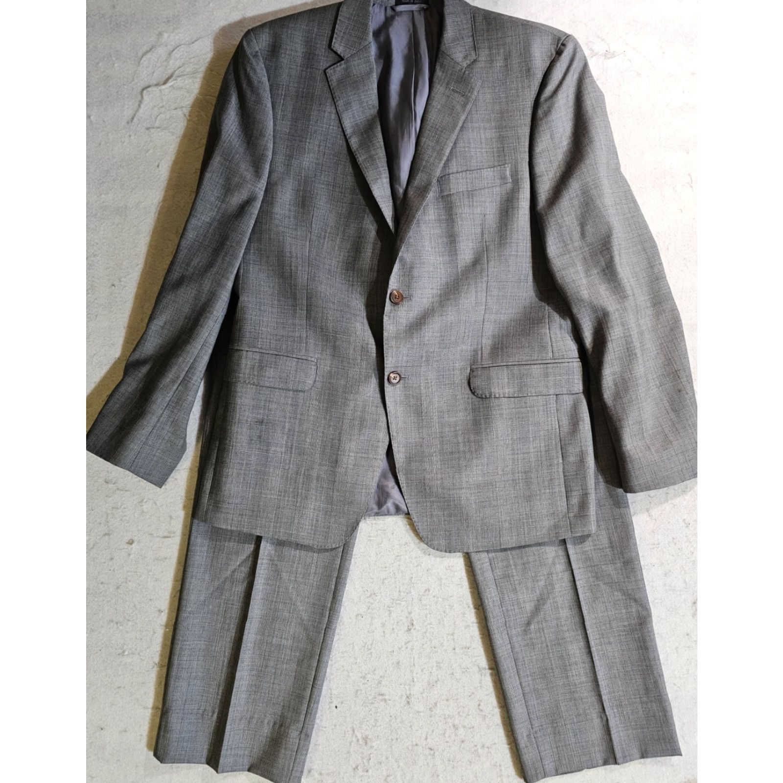 Ralph Lauren Lauren Ralph Lauren Black Label 2 Piece Suit Men 42R 36W 30L Solid Gray Slim Fit Size 42R - 2 Thumbnail