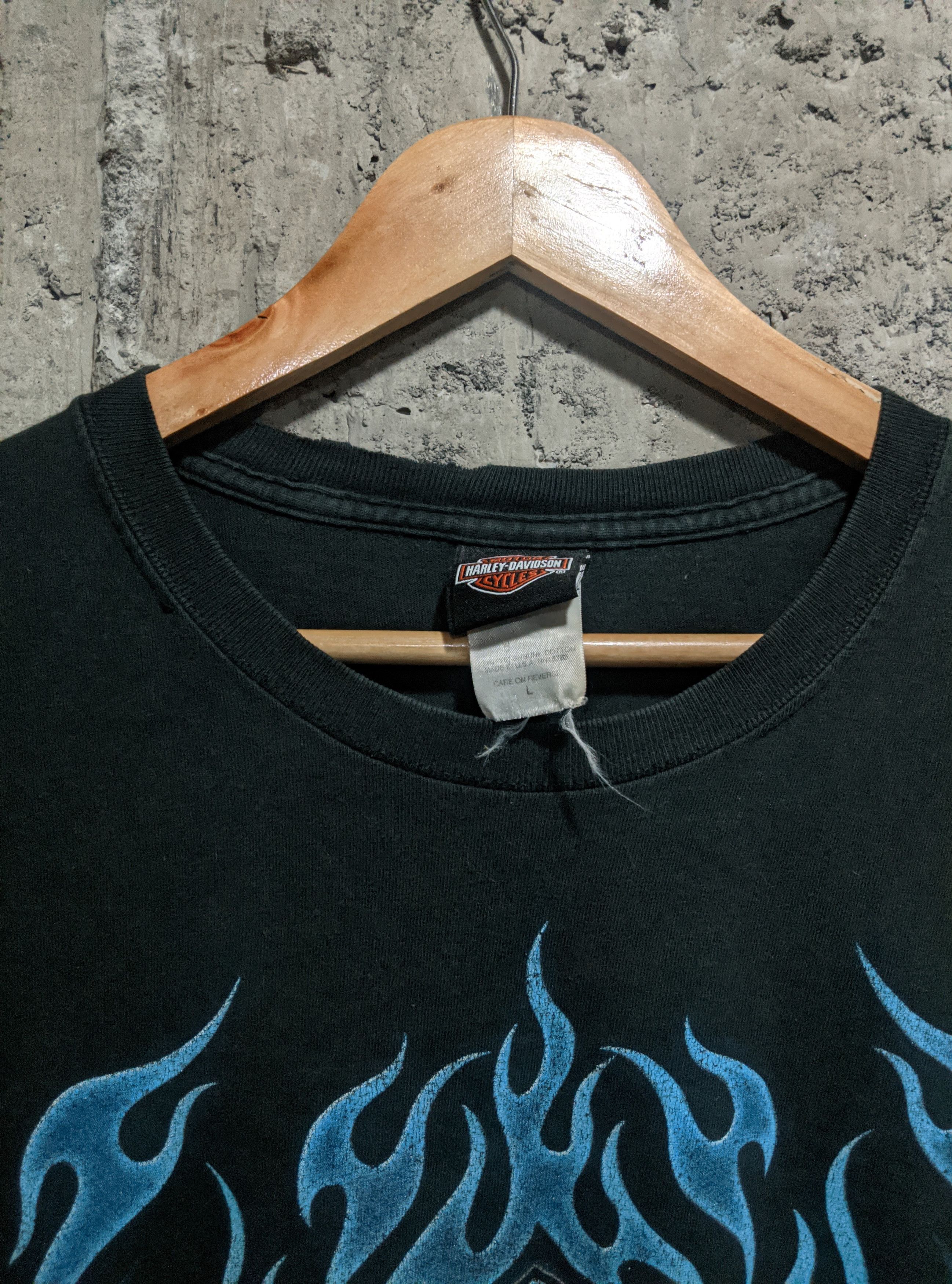 Harley Davidson Vintage 2004 thrashed Harley Davidson flames erd sun fade Size US L / EU 52-54 / 3 - 4 Thumbnail