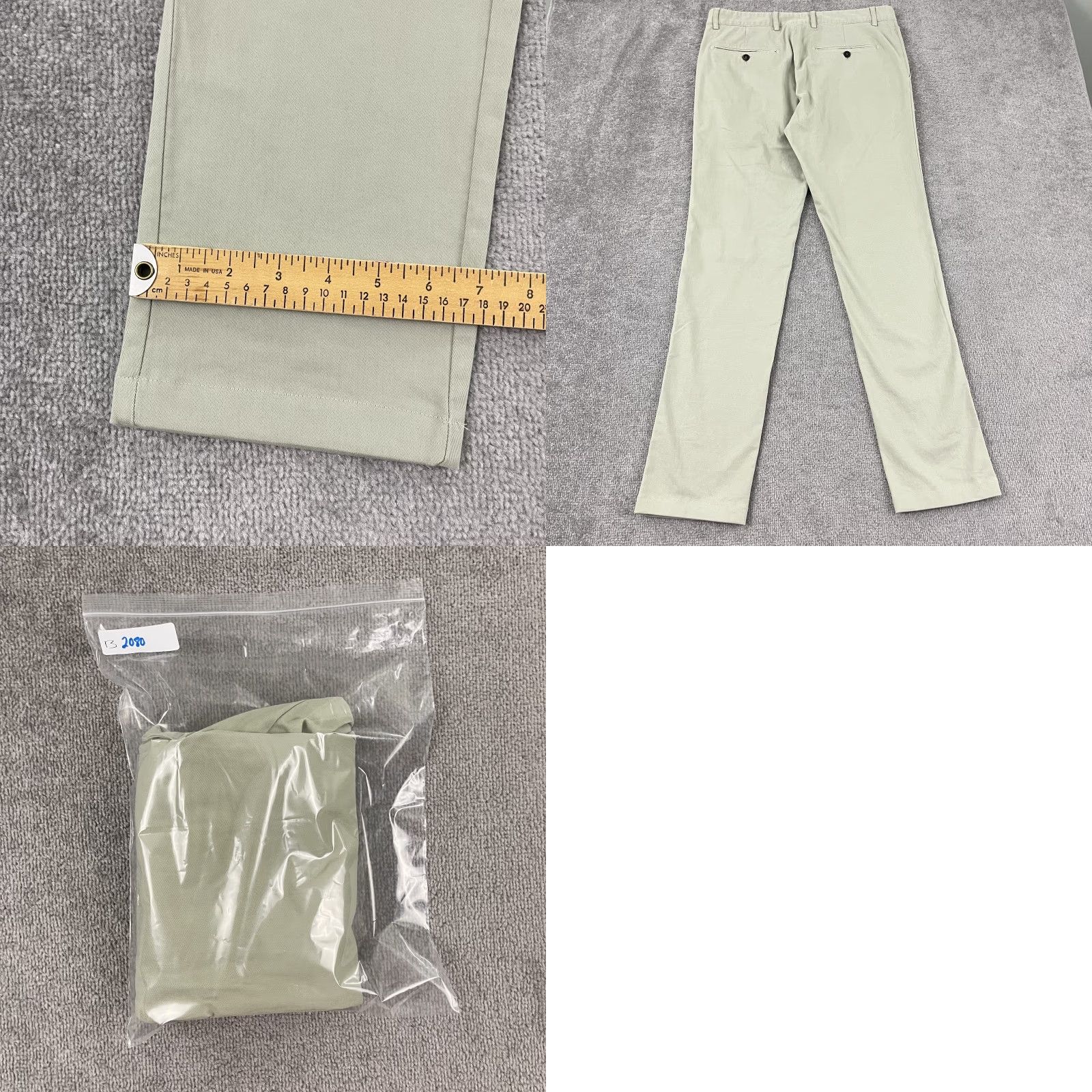 Vintage Spoke London Pants Mens 34 x 33 Slim Straight Green Gray Trouser Chino Casual Brand Spoke Size 34 Regular Fit Pants Men's Clothing Chino Size US 34 / EU 50 - 8 Thumbnail