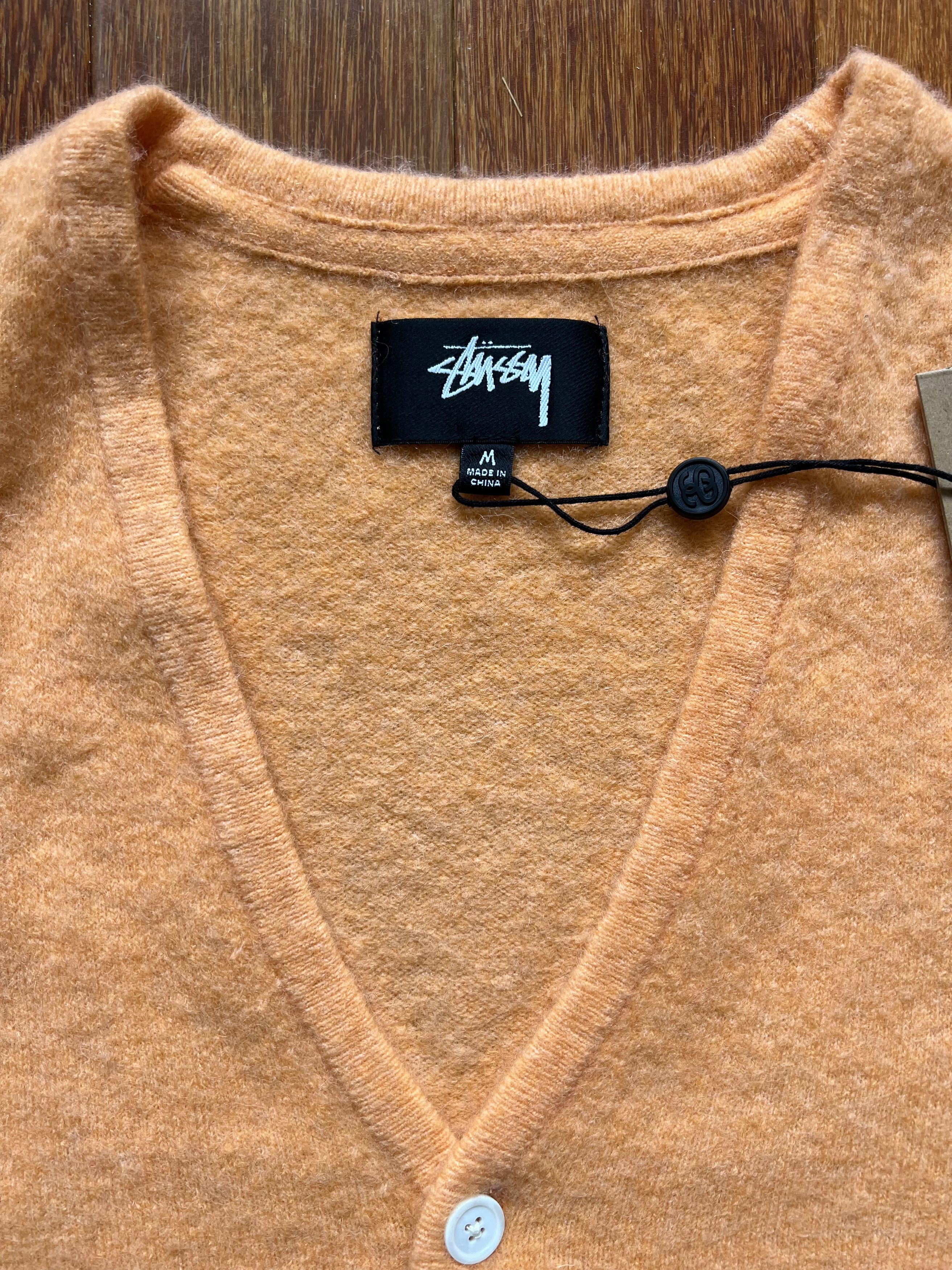 Stussy 💚 Stussy Brushed Cardigan Peach Medium NEW Size US M / EU 48-50 / 2 - 4 Thumbnail