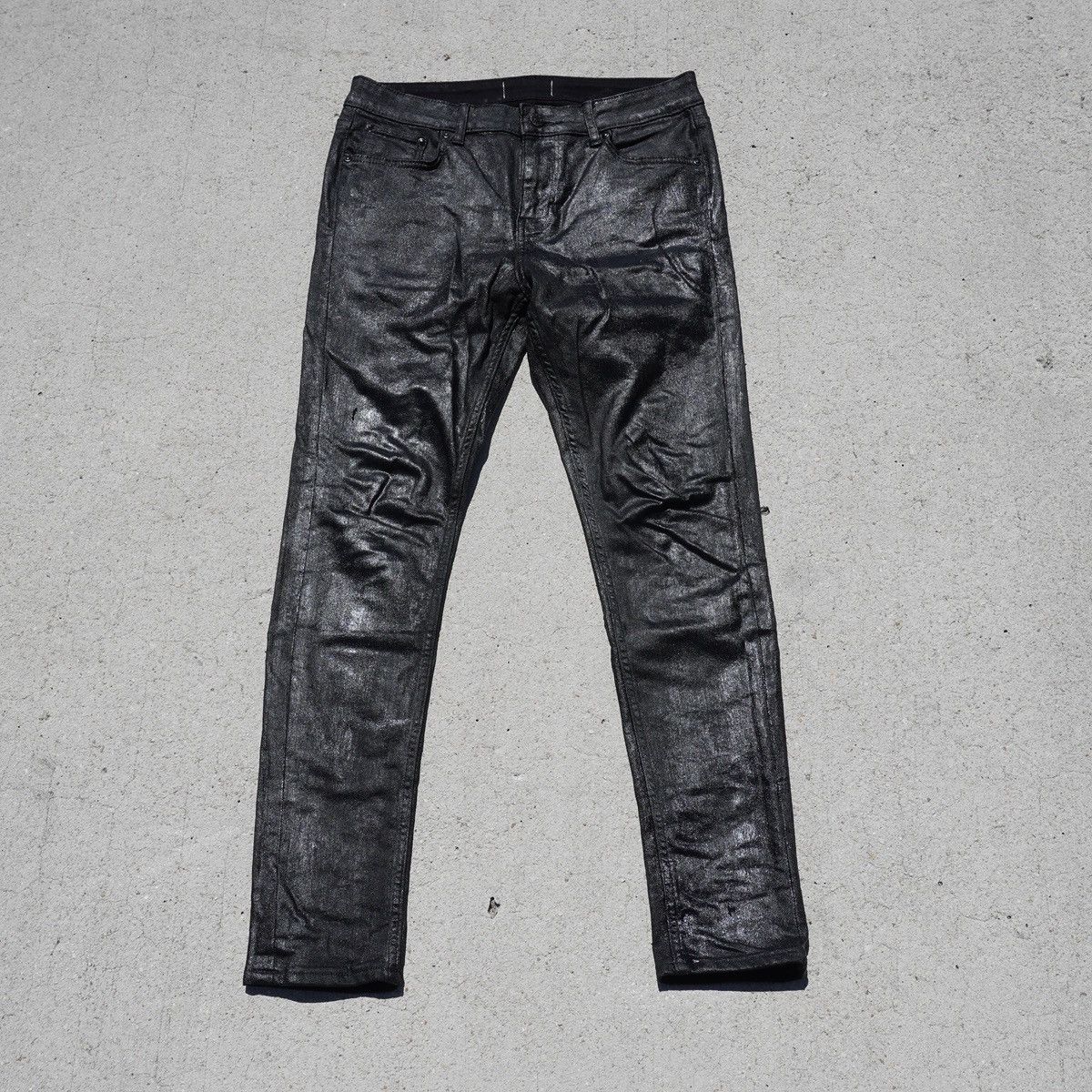 Other Black Metallic Paint Skinny Jeans Size US 30 / EU 46 - 1 Thumbnail