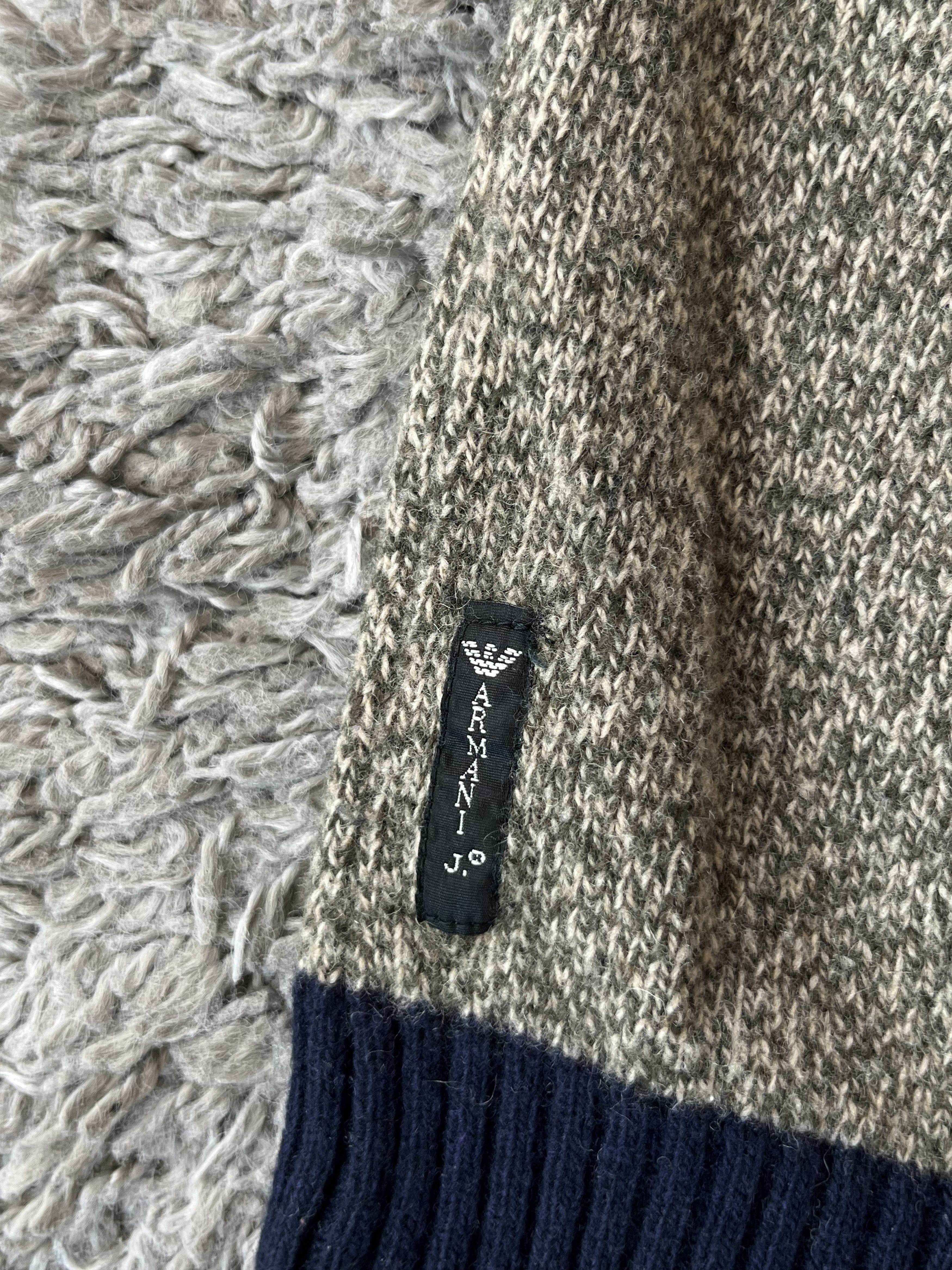 Giorgio Armani Vintage Armani Jeans Beige & Navy 00S Wool Knit Jumper Size US XL / EU 56 / 4 - 7 Thumbnail