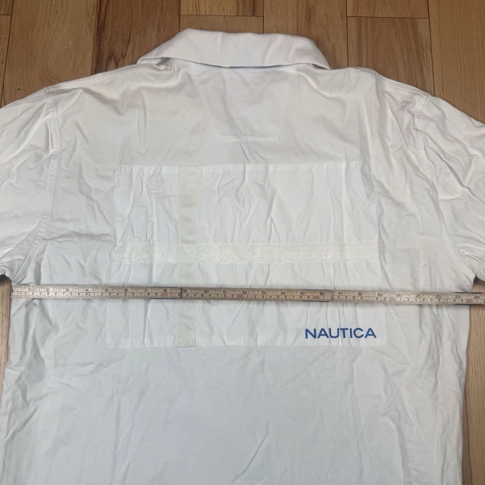 Nautica Nautica Rugby Polo Shirt Mens XXL White Swedish American Flag Patch Polo Mens 2XL White Flag Patch Rugby Shirt Size US XXL / EU 58 / 5 - 5 Thumbnail