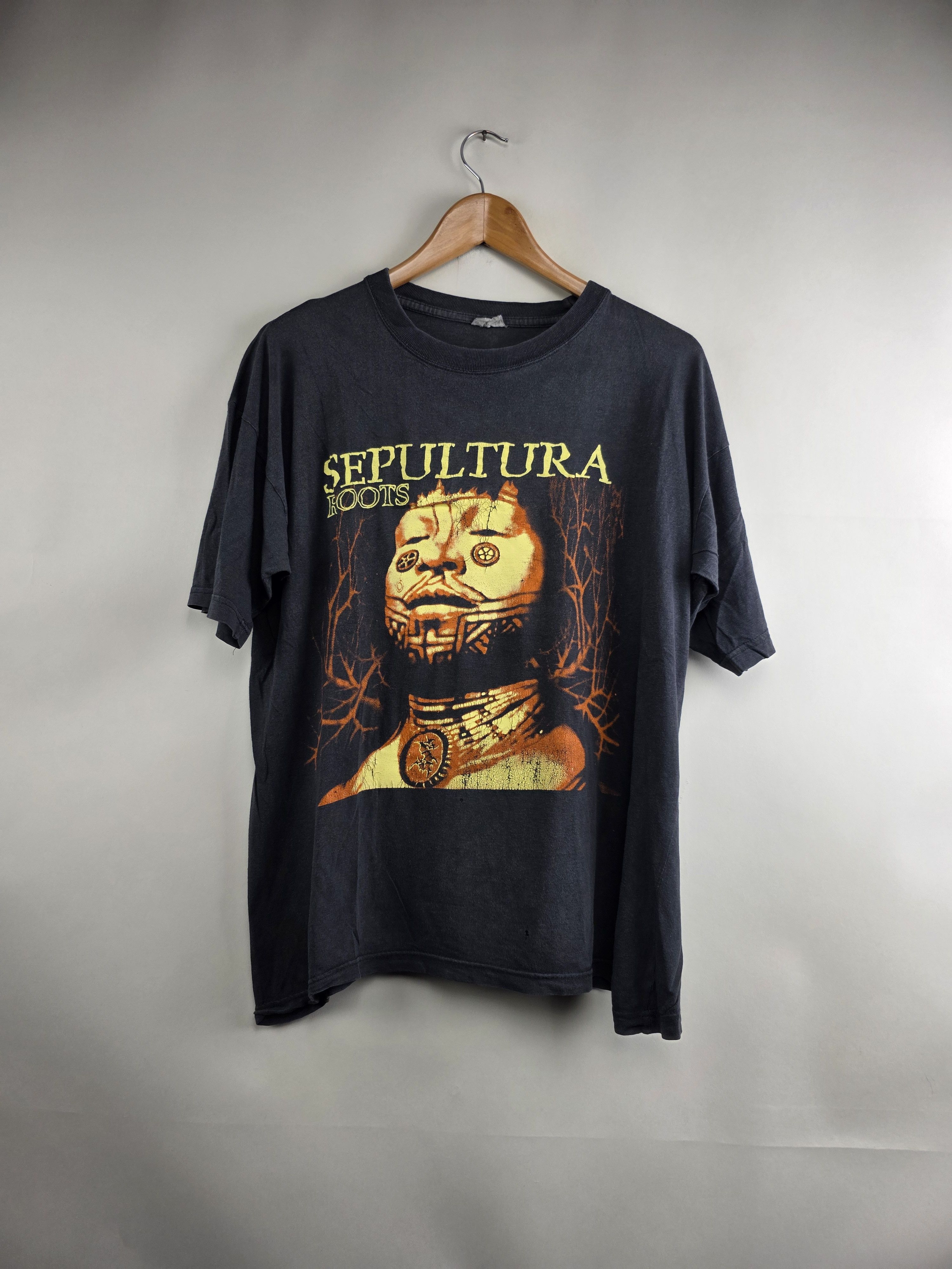 Band Tees × Vintage 90s Sepultura Roots Bootleg L 22" 26.5" Size US L / EU 52-54 / 3 - 8 Thumbnail