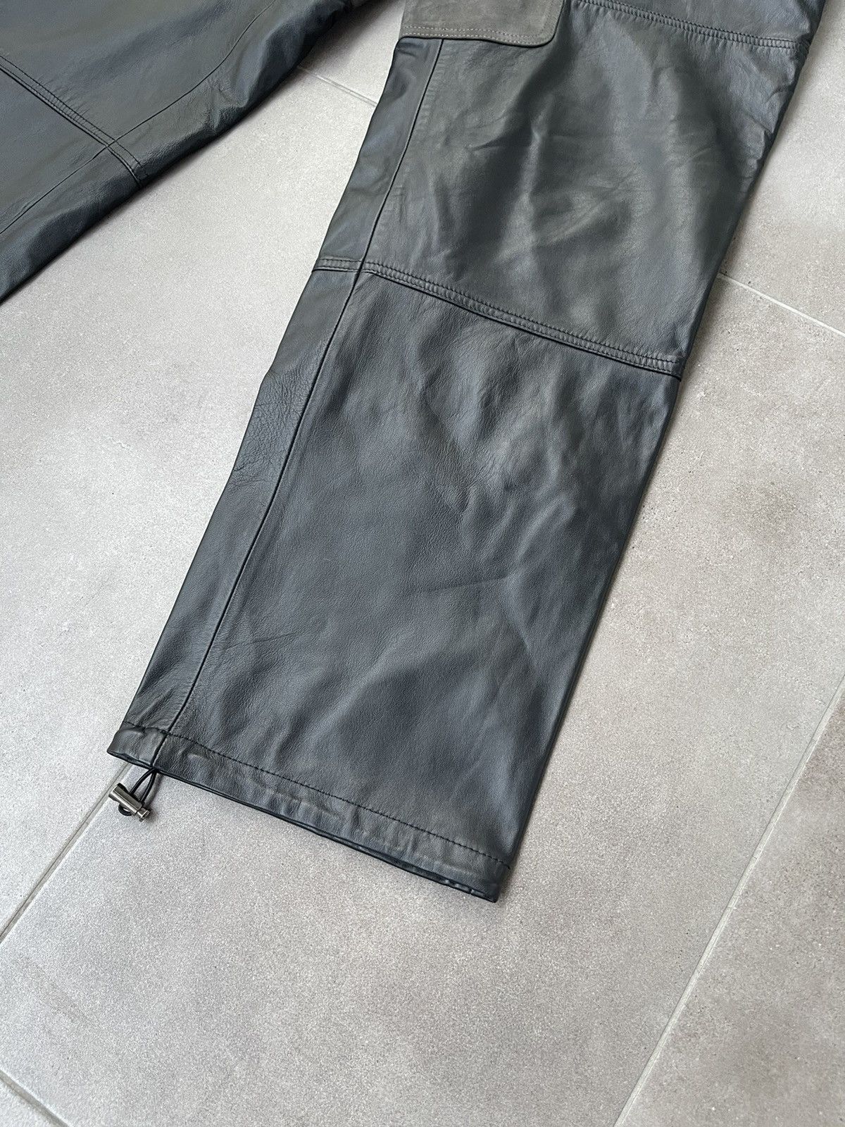 Leather !DS! SS23 Studio ID Suede Patch Leather Moto Trousers Size US 34 / EU 50 - 12 Thumbnail