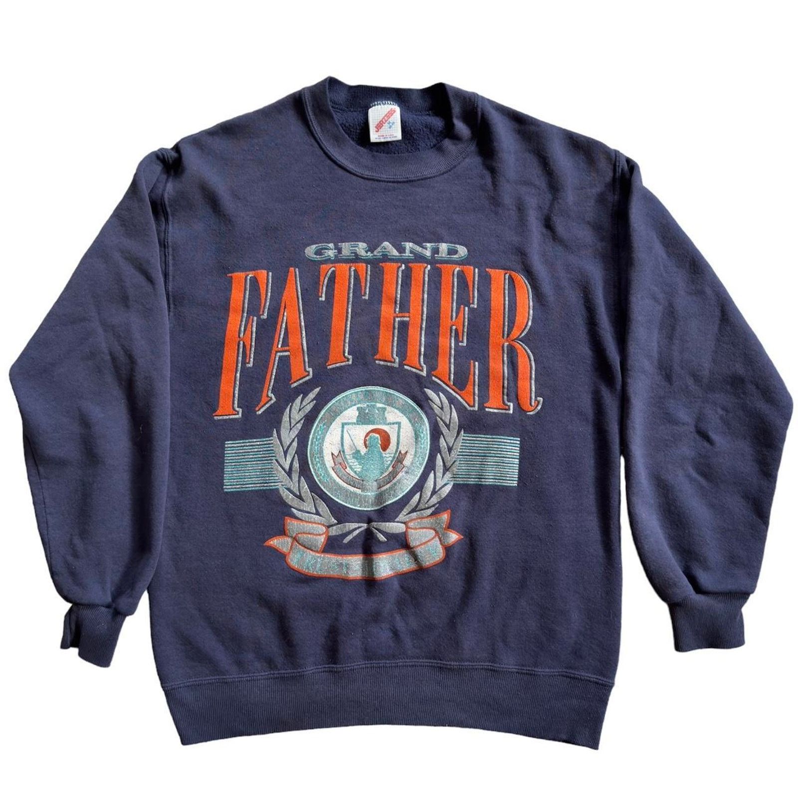 Jerzees Vintage Grandfather Crewneck Sweatshirt 👴 Size US M / EU 48-50 / 2 - 1 Thumbnail