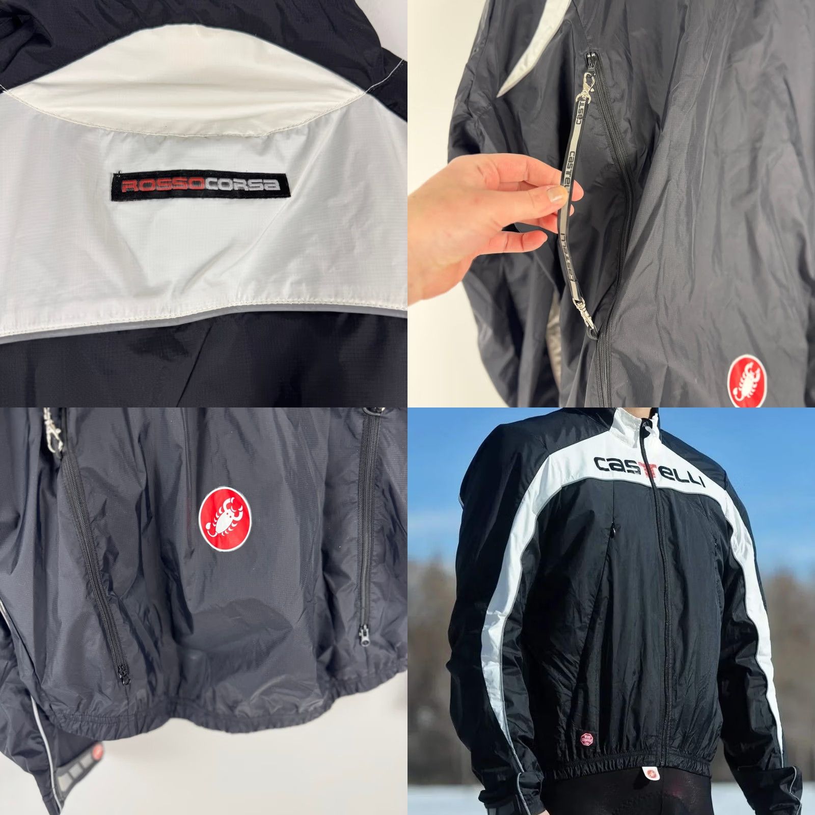 Vintage Castelli Cycling Jacket Mens XXL Black White Windstopper Fusione Rosso Corsa Size US XXL / EU 58 / 5 - 9 Thumbnail