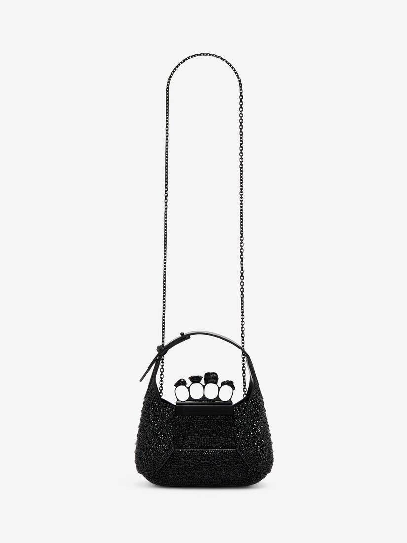 Alexander McQueen o1w1db10925 Size: OS/The Jewelled Hobo Mini Bag in Black Size ONE SIZE - 6 Thumbnail