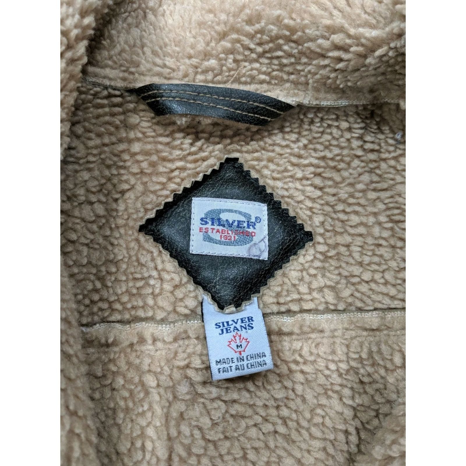Silver Jeans Co. Silver Jeans Western Glove Brown Faux Leather Shearling Jacket Women Medium Size 32" / US 10 / IT 46 - 6 Thumbnail