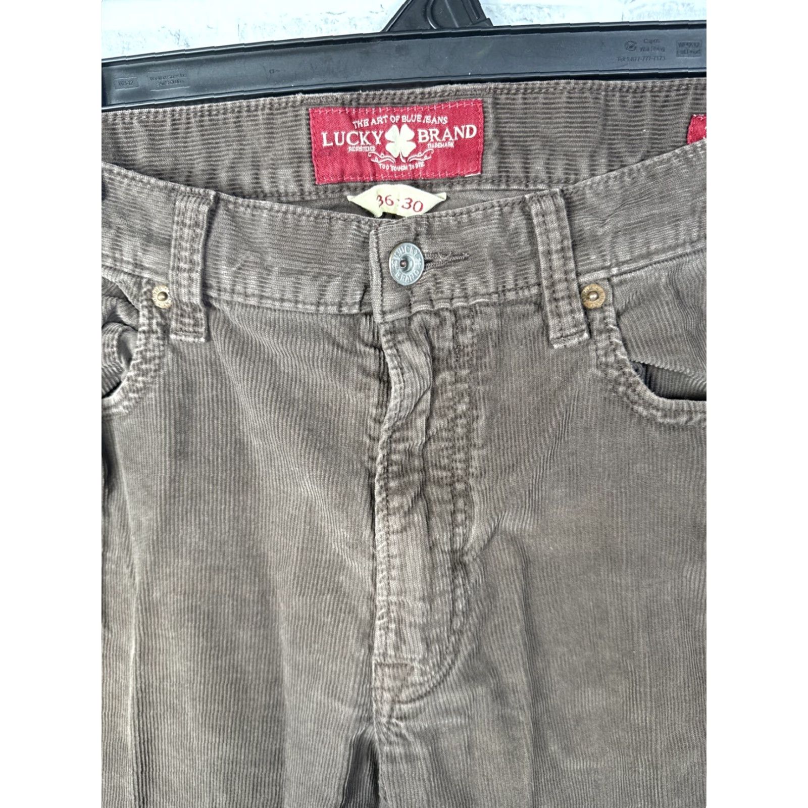 Lucky Brand Lucky Brand Jeans Mens 36x30 Brown 361 Straight Corduroy Pants Size US 36 / EU 52 - 3 Thumbnail