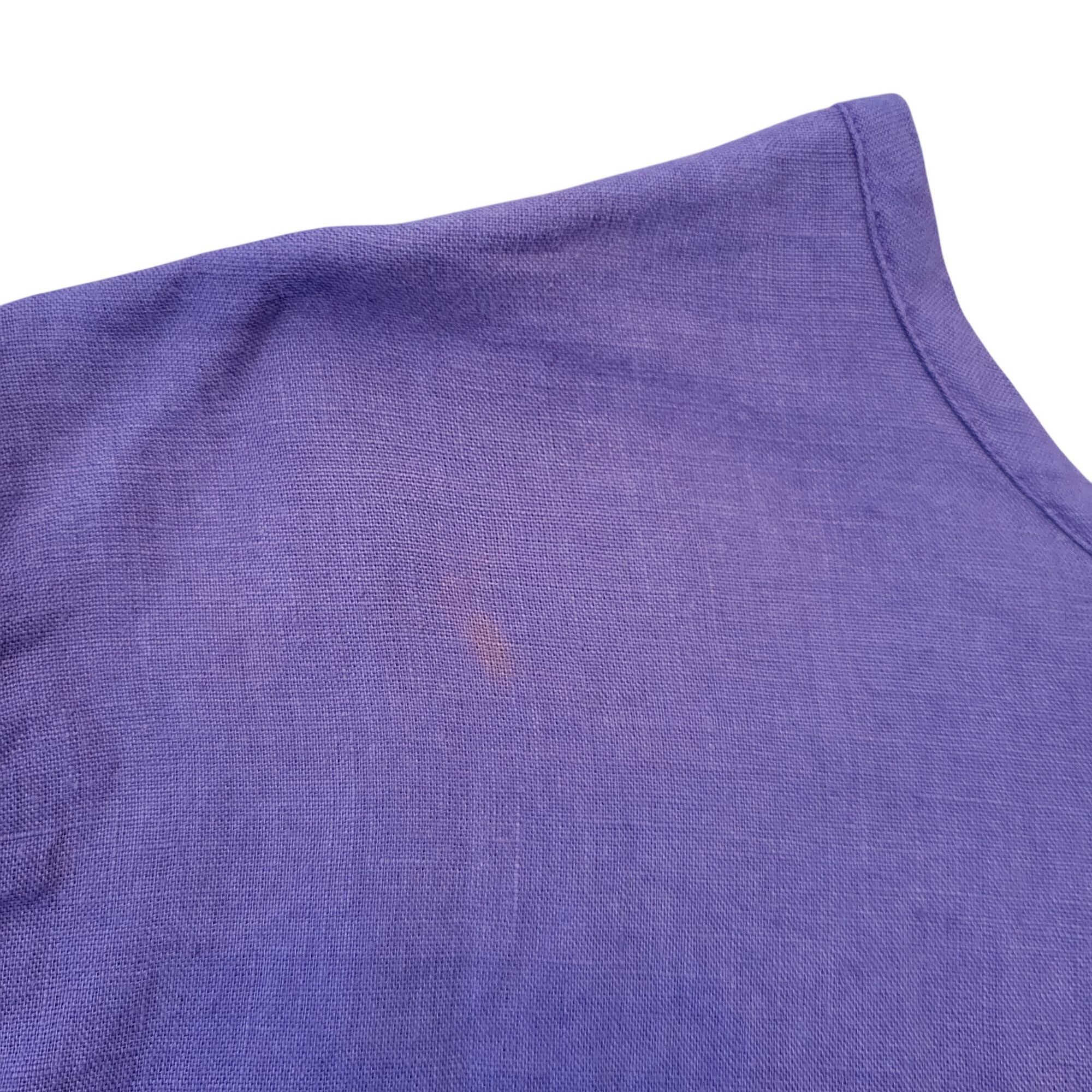 FLAX Flax Jeanne Engelhart Purple Linen Short Sleeve Top M Lagenl Size M / US 6-8 / IT 42-44 - 4 Thumbnail