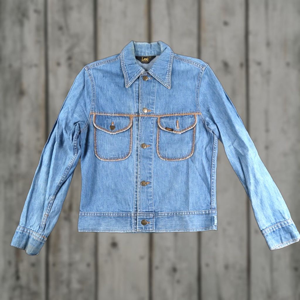 Lee VINTAGE Lee Denim Jacket Blue Western Style Button Front Two Pockets S Small 70s Size US S / EU 44-46 / 1 - 1 Thumbnail