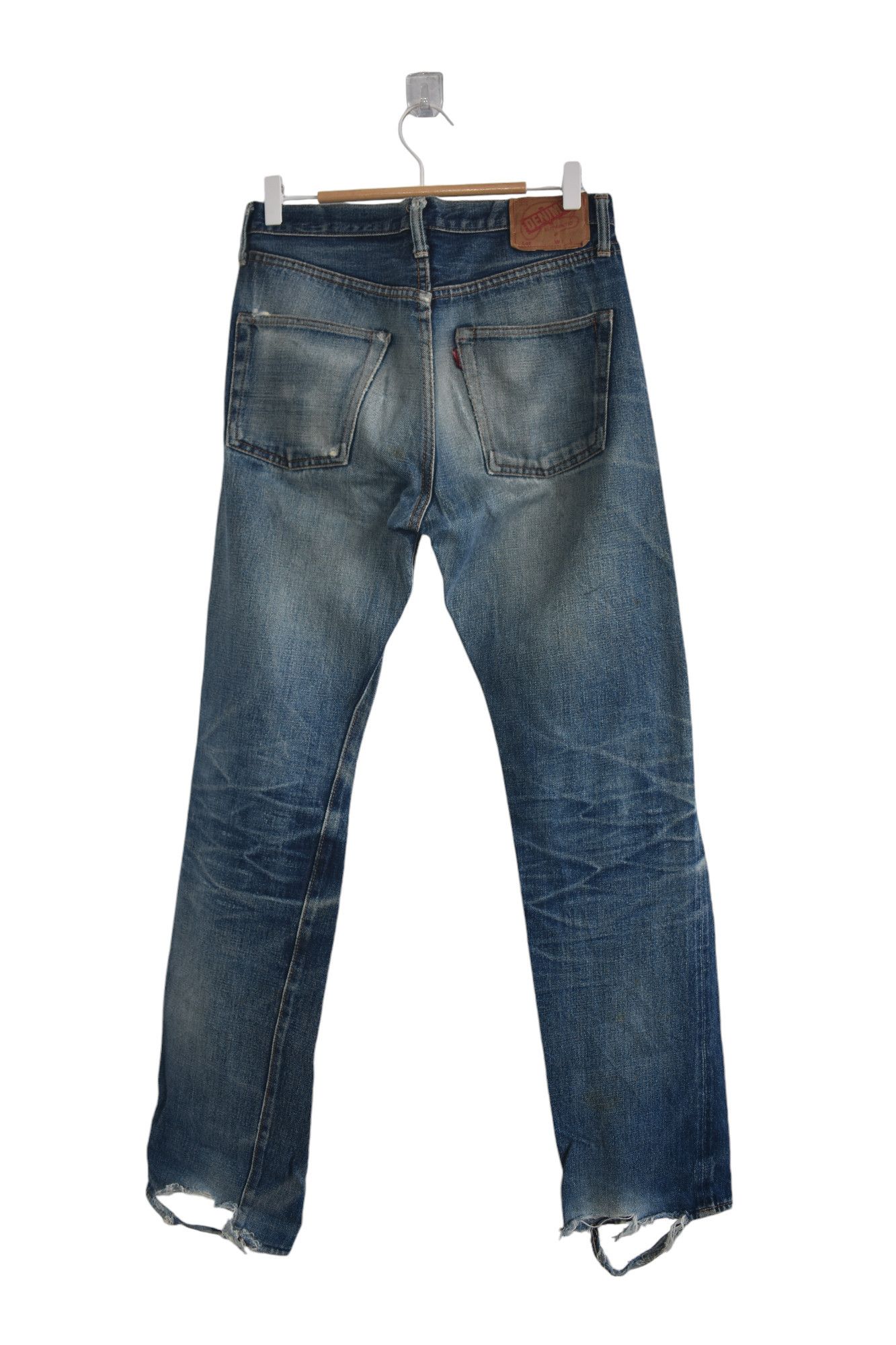 Denime × Japanese Brand × Jean WIDE LEG 🔥 Selvedge Mudwash Distressed Denim Jeans W29 Size US 29 - 2 Thumbnail