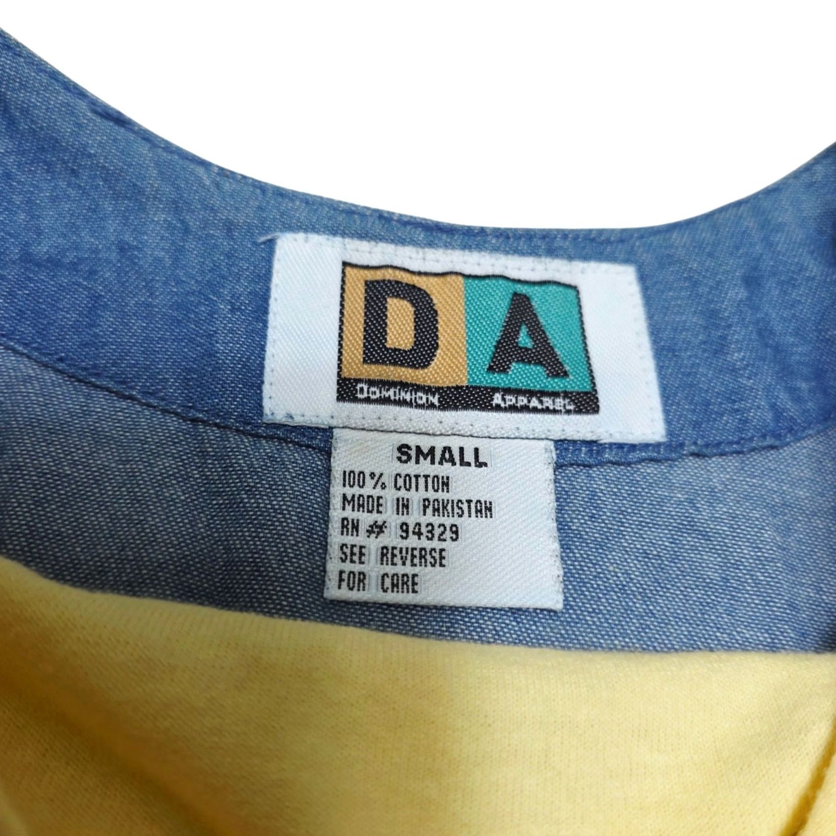 Anvil VINTAGE Bee Women’s T-Shirt Denim Vest Combo Small/Medium Yellow Blue 90's T-Shirt Women’s Size M / US 6-8 / IT 42-44 - 5 Thumbnail