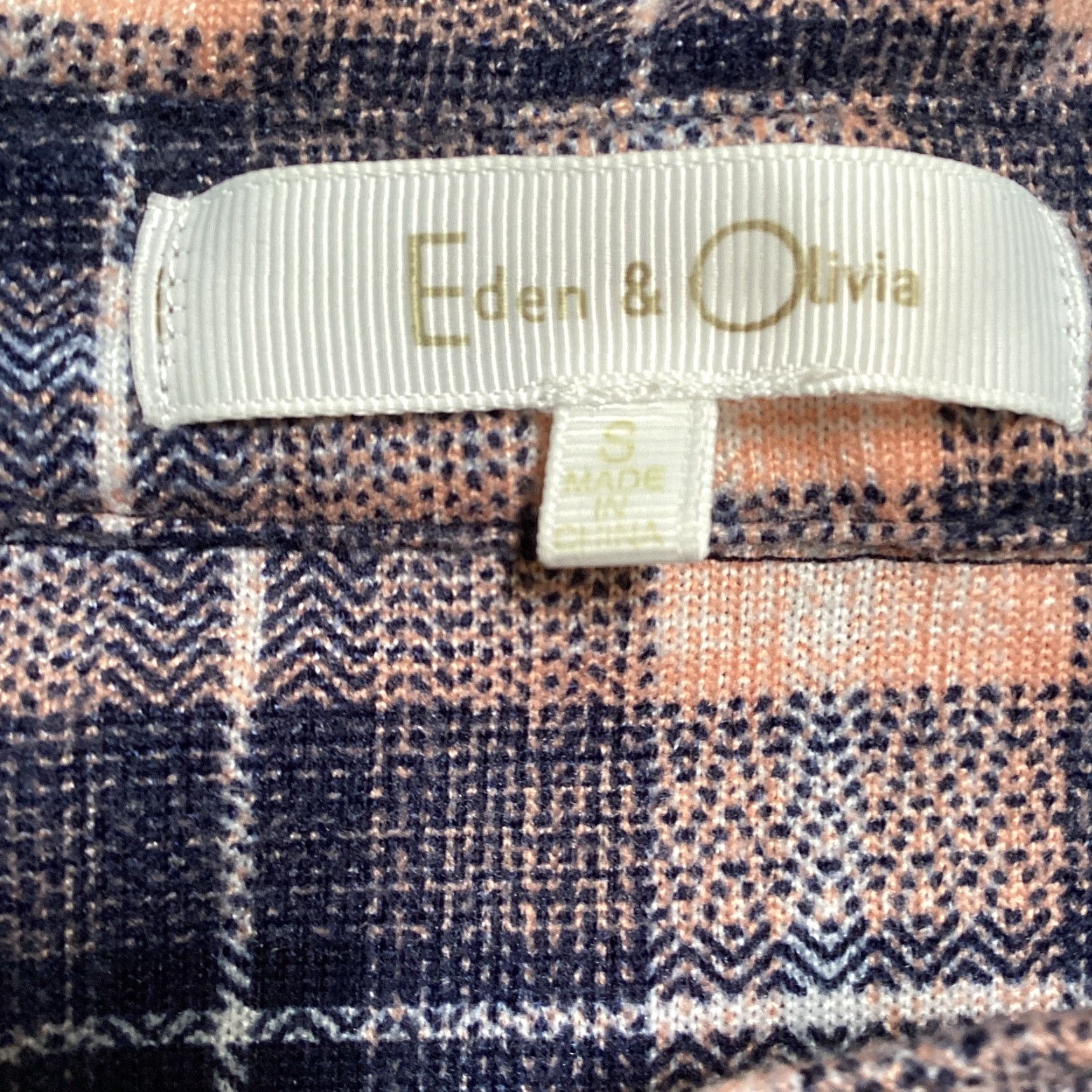 Vintage Eden & Olivia Shirt Women S Blue Plaid Button Up Roll Tab Long Sleeve Size S / US 4 / IT 40 - 3 Thumbnail