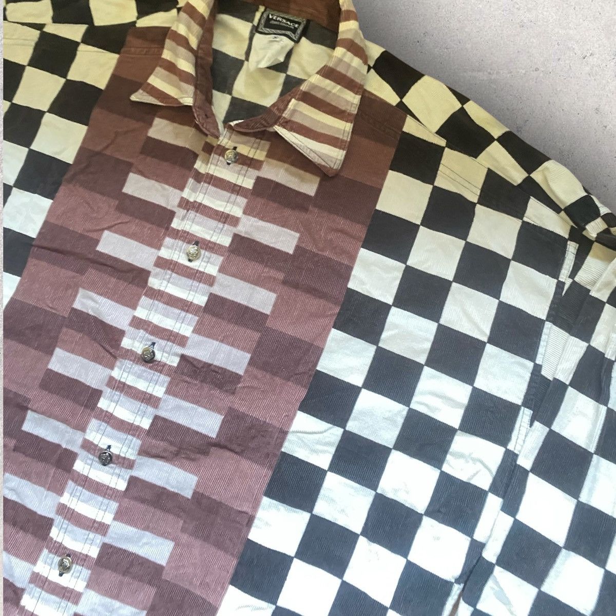 Versace Vintage Versace jean couture checkered Corduroy shirt Size US M / EU 48-50 / 2 - 6 Thumbnail