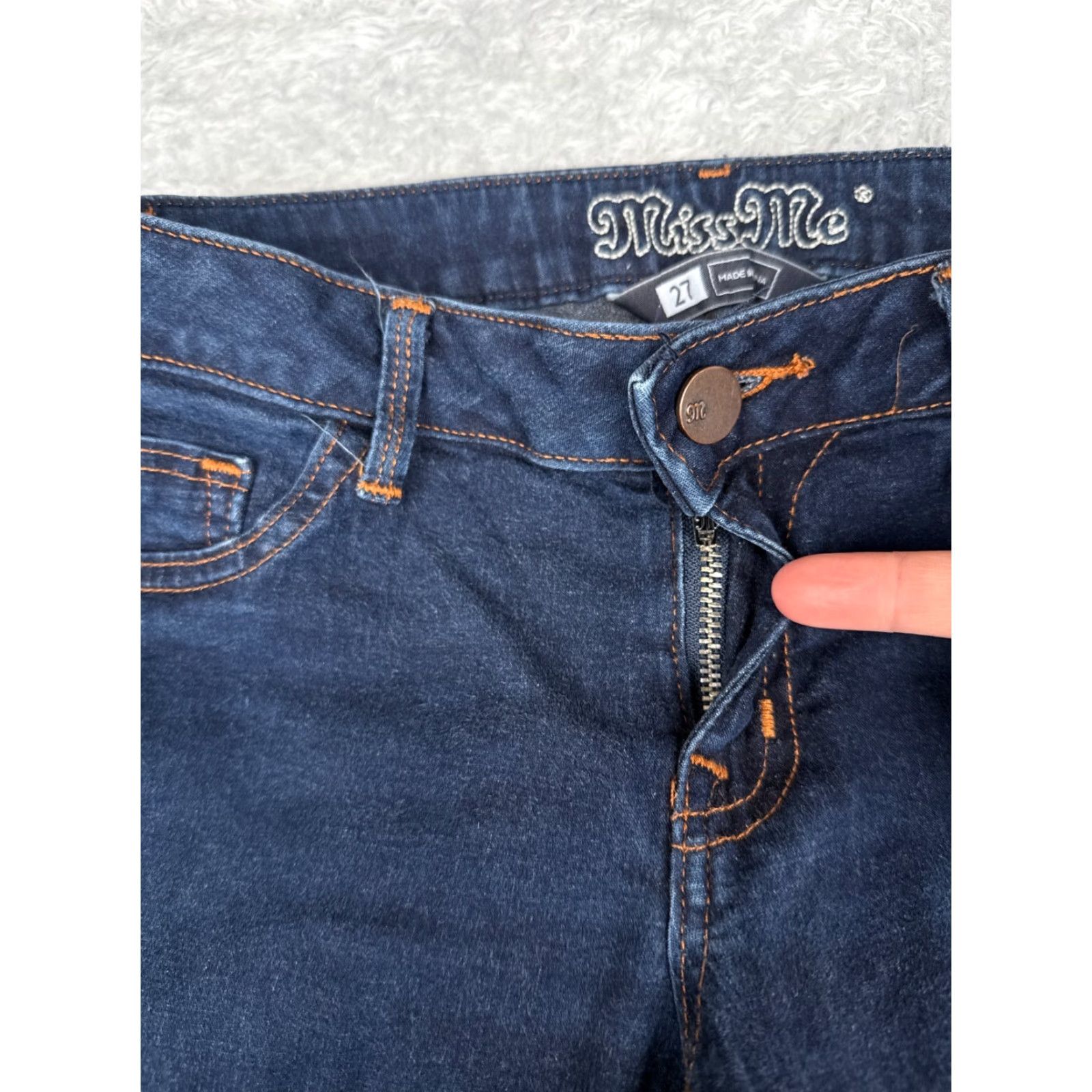 Miss Me Miss Me Jeans Women 27 Blue Denim Ashley Low Rise Jegging Dark Wash Cotton 27x30 Size 27" / US 4 / IT 40 - 5 Thumbnail