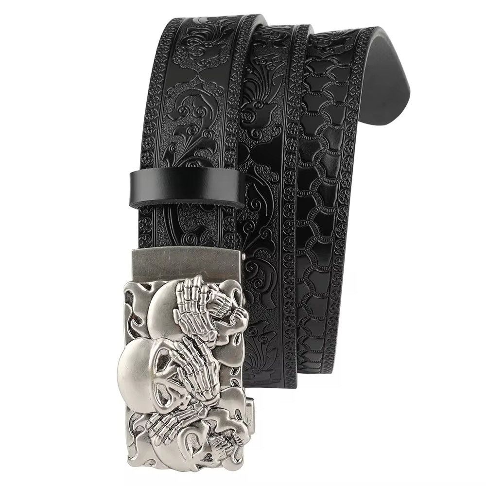 Vintage Gothic Skull Skeleton Buckle Belt Size ONE SIZE - 4 Thumbnail