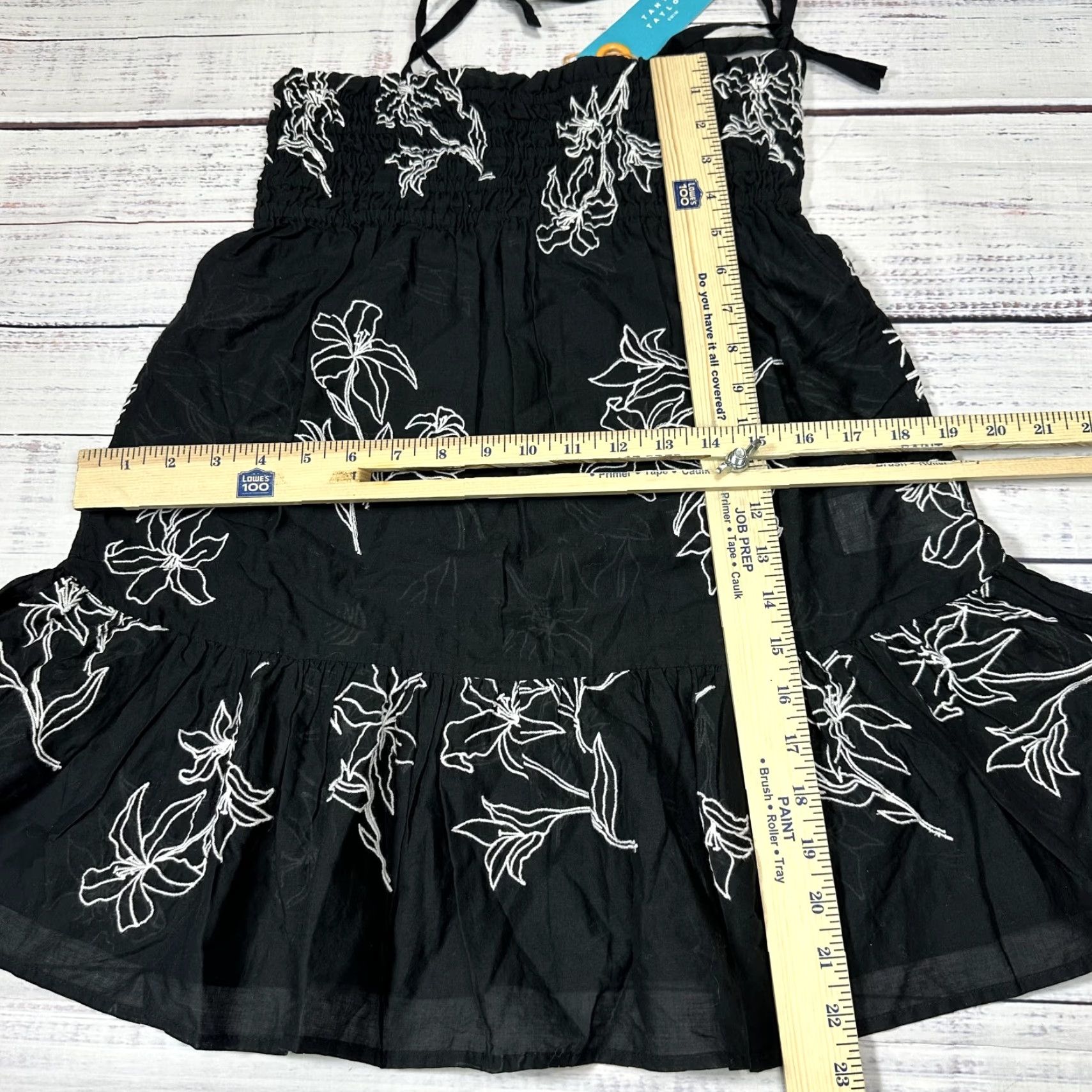 Tanya Taylor Tanya Taylor Swim Mini Lina Dress Black Floral Embroidery Sheer Sundress Sz M Women Sleeveless Cotton Short Regular XS? Not applicable Size M / US 6-8 / IT 42-44 - 2 Thumbnail