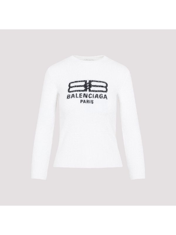 image of Balenciaga O1Mt1Gz0424 Crewneck Sweater In White, Women's (Size XS)