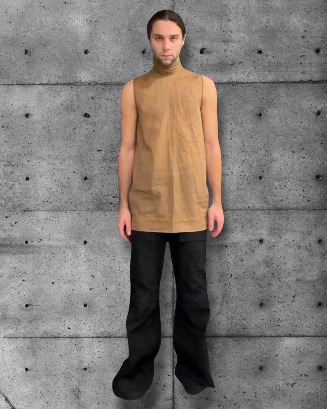 Rick Owens Rick Owens Island SS13 Sleeveless Funnel Neck Tunic Mustard Size US L / EU 52-54 / 3 - 1 Thumbnail
