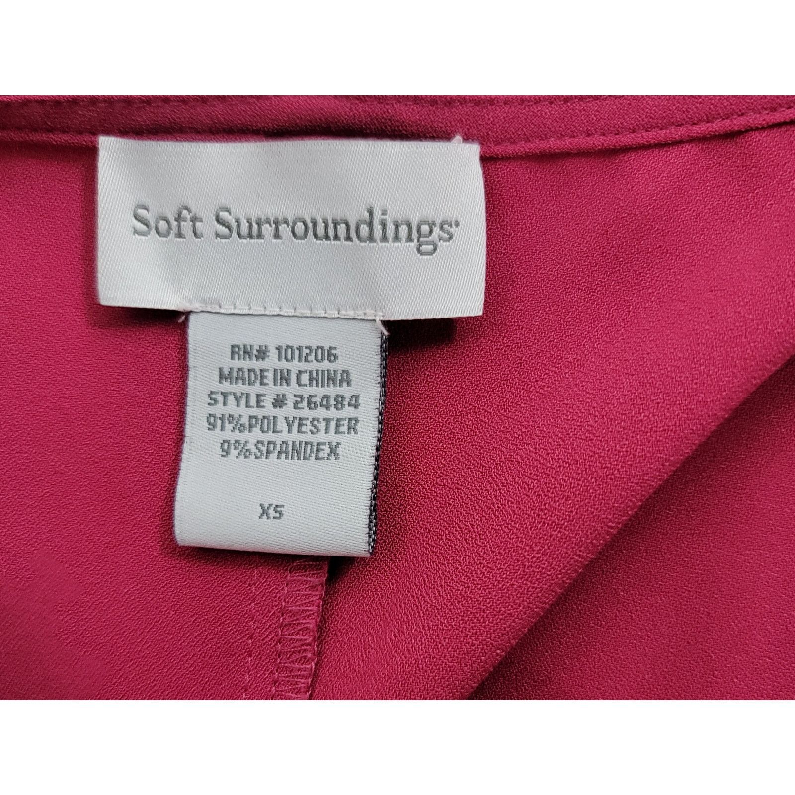 Other Soft Surroundings Pink Pleated Back Capped Sleeves Top XS Size XS / US 0-2 / IT 36-38 - 3 Thumbnail